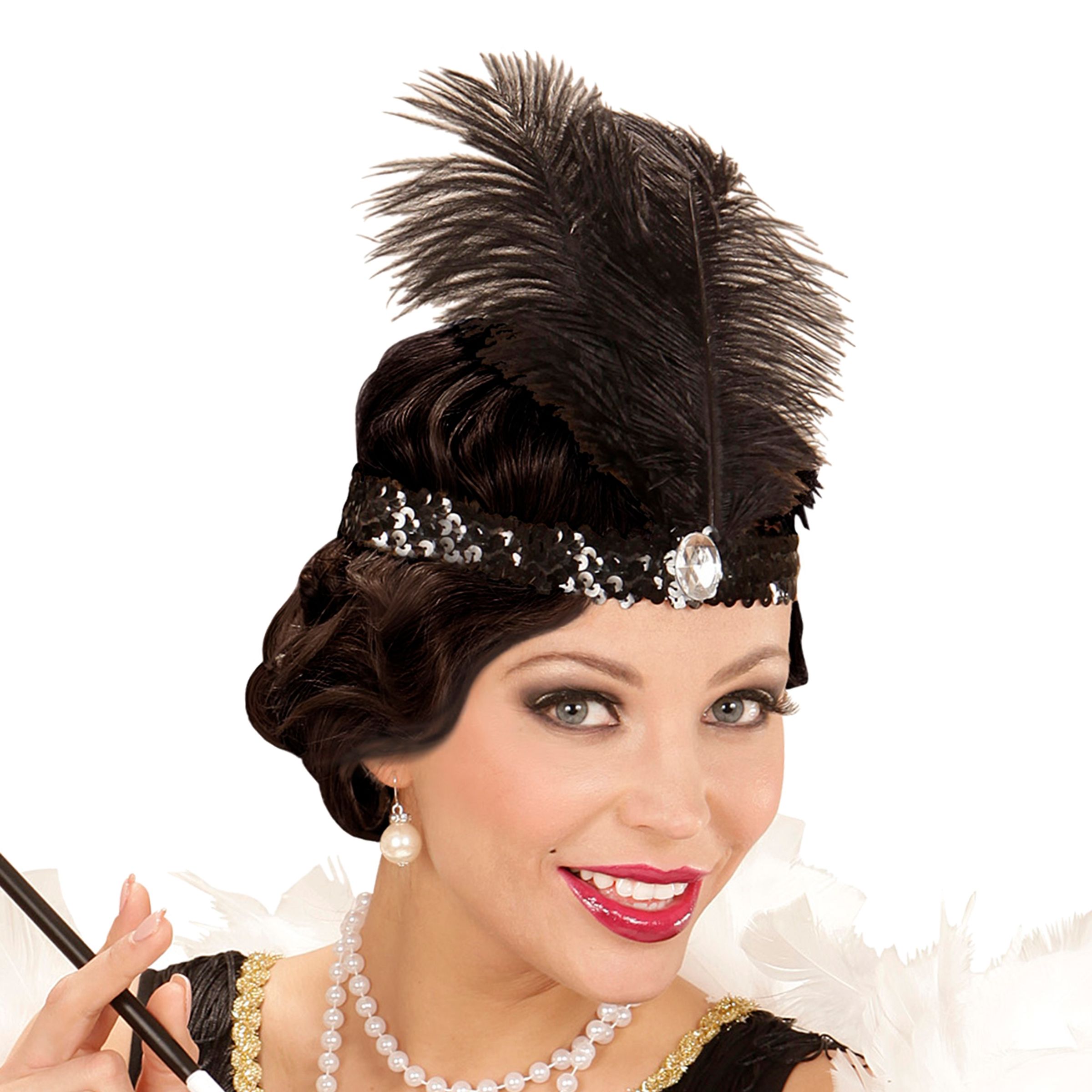 Flapper Pandebånd med Diamant Sort