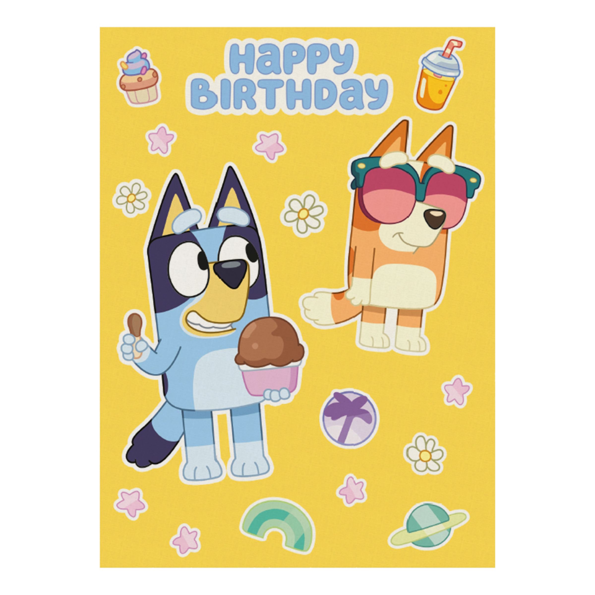 Fødselsdagskort Bluey Gul