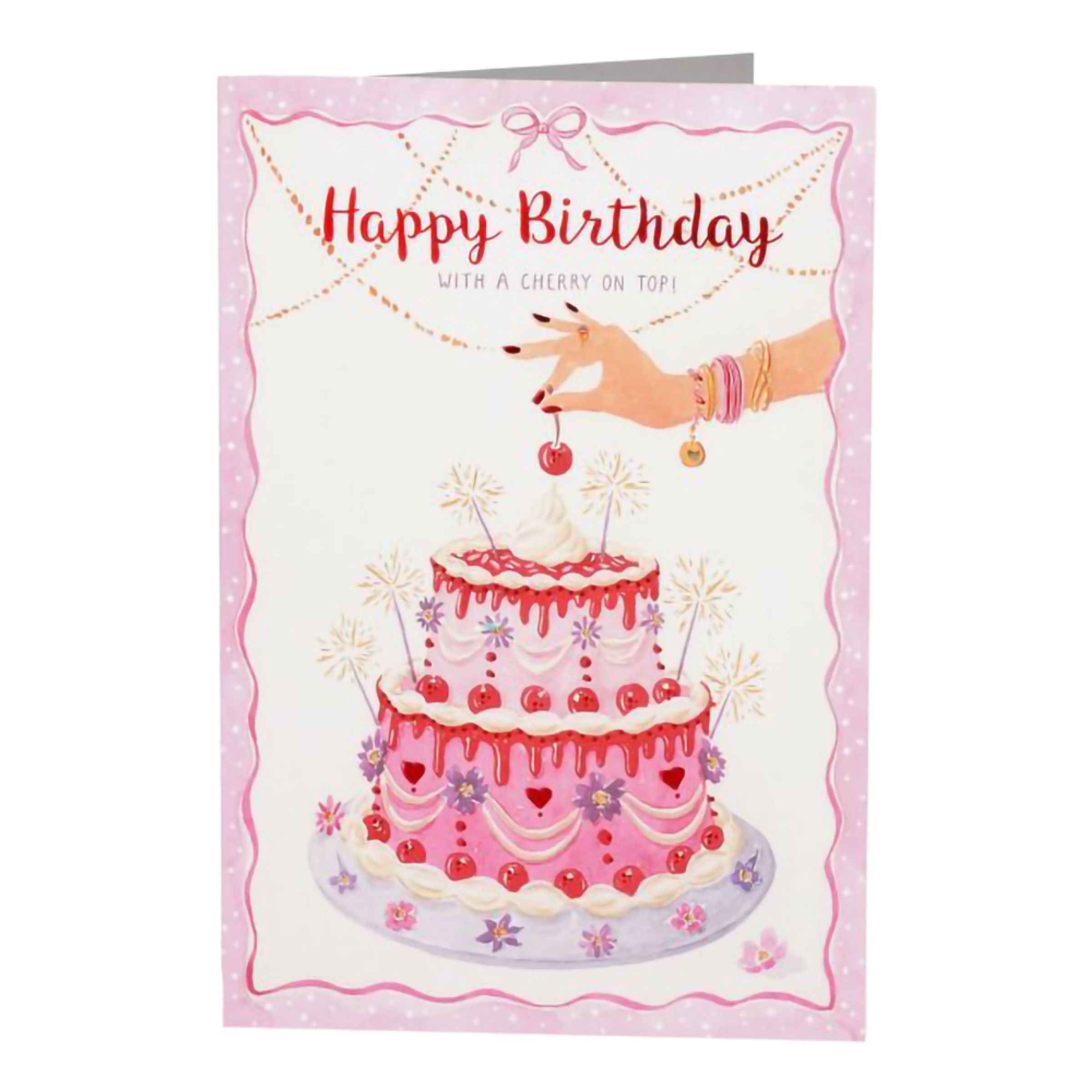 Födelsedagskort Cherry Cake | Hem - Festartiklar - Hälsningskort - Grattiskort & Födelsedagskort | Party Outlet