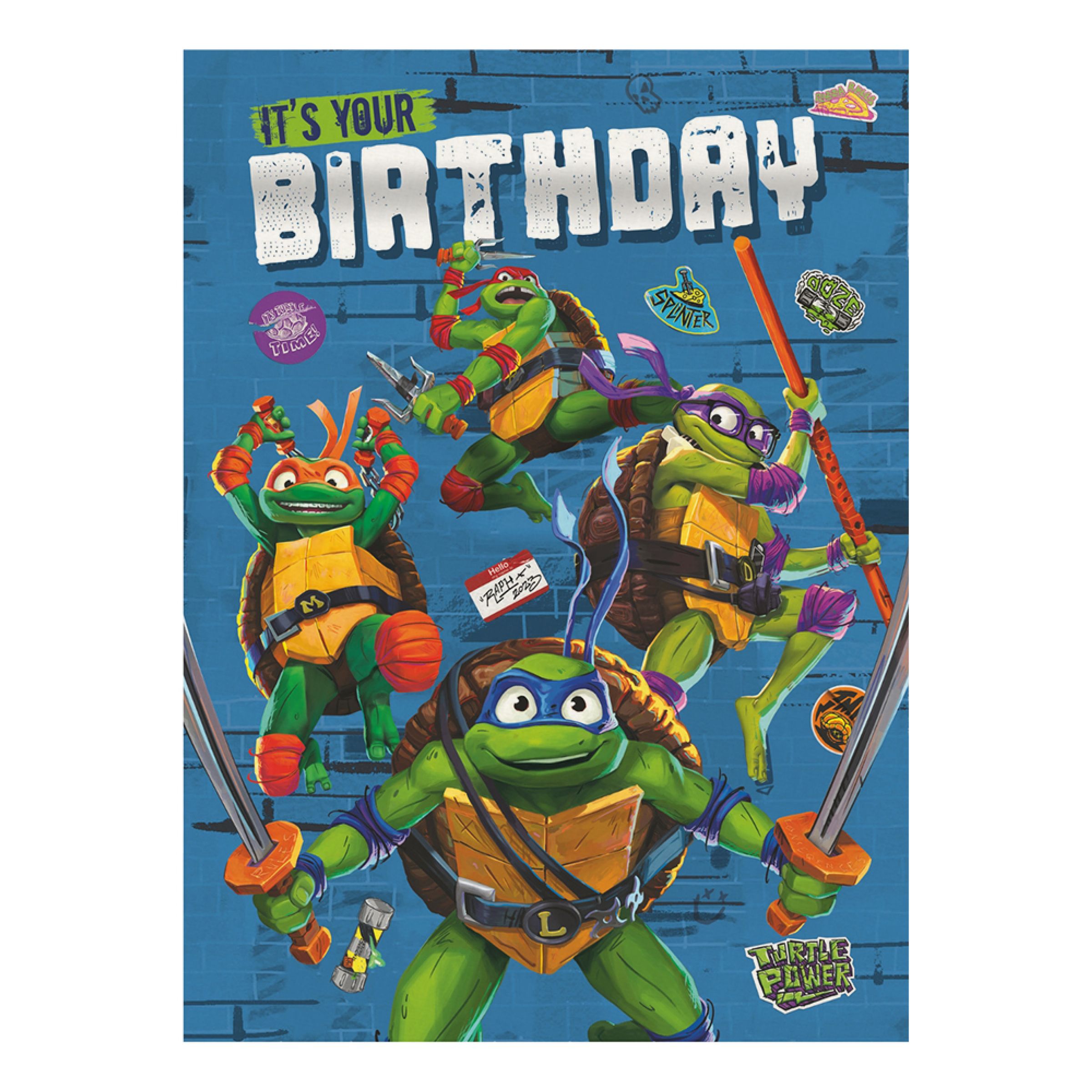 Fødselsdagskort Ninja Turtles