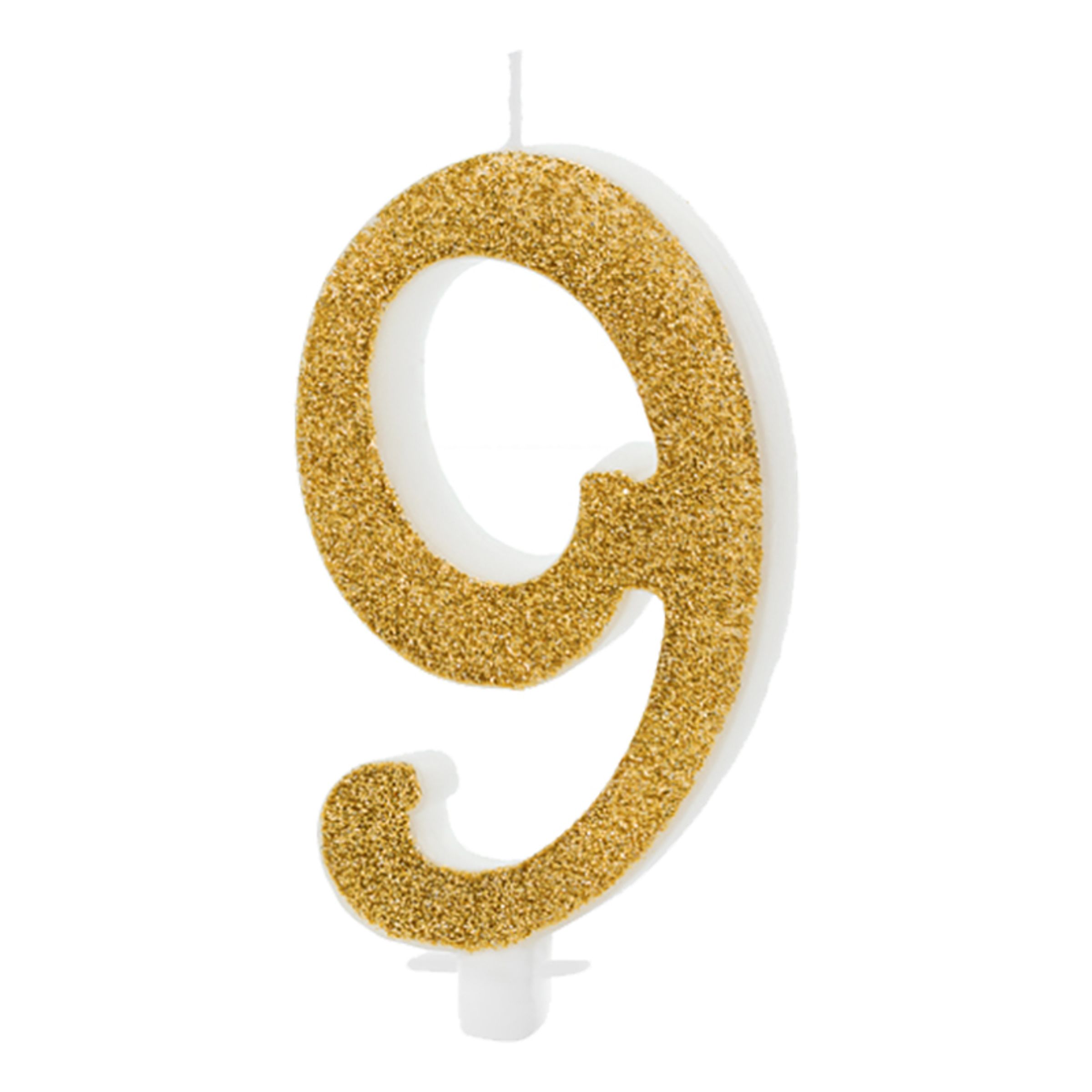 Fødselsdagslys Tal Guld - Tal 9