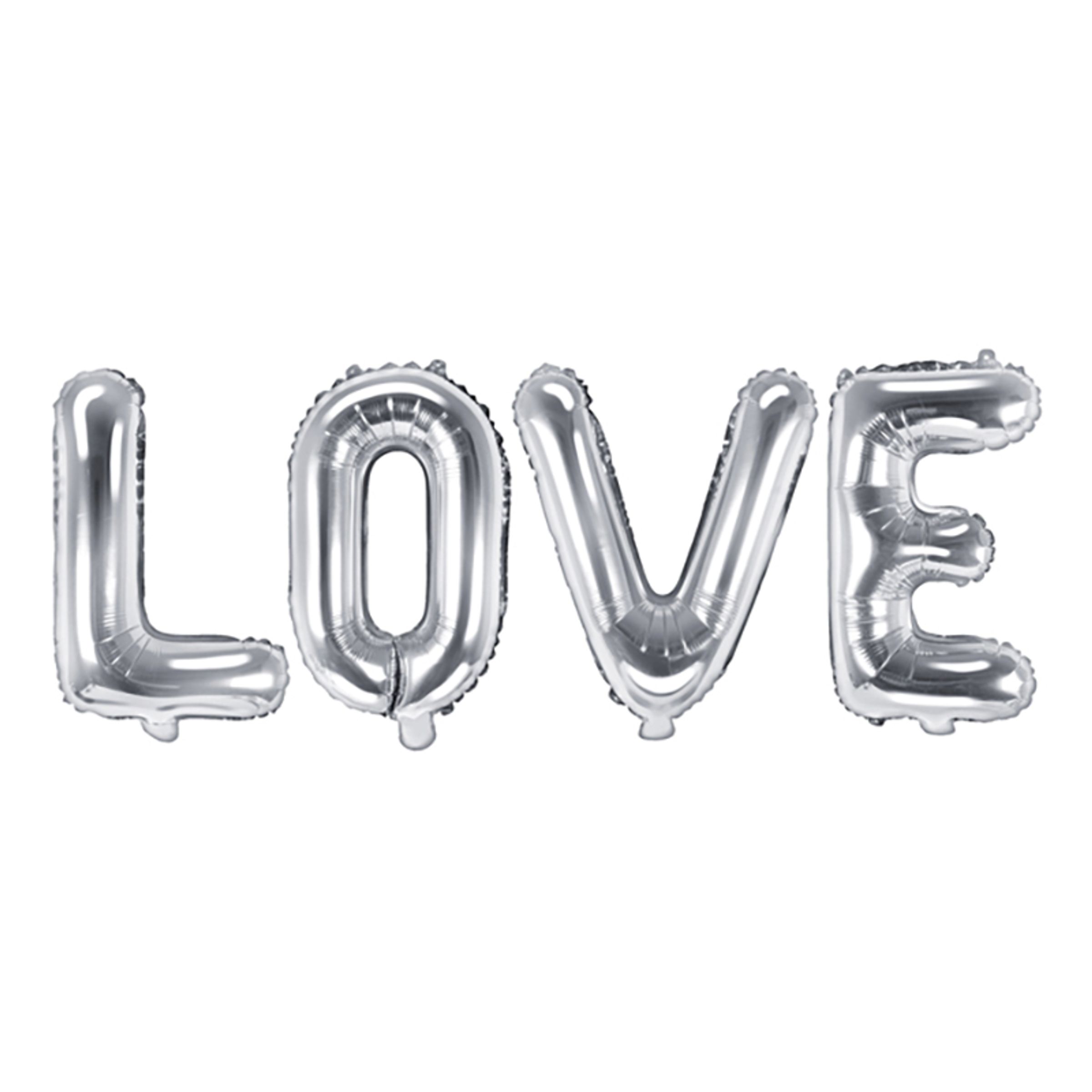 Foil Balloon Love Sølv