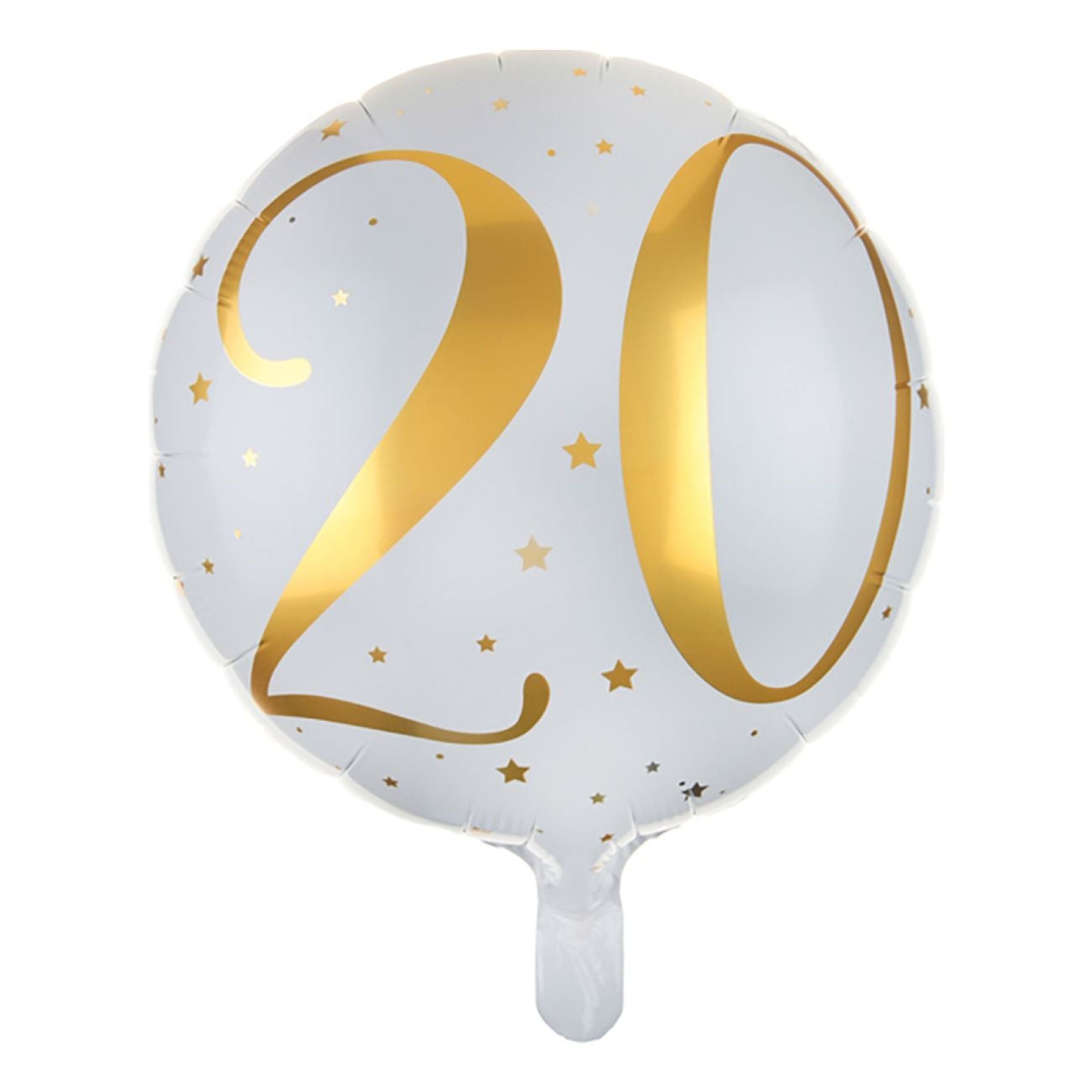 Folieballon 20 Hvid/Guld