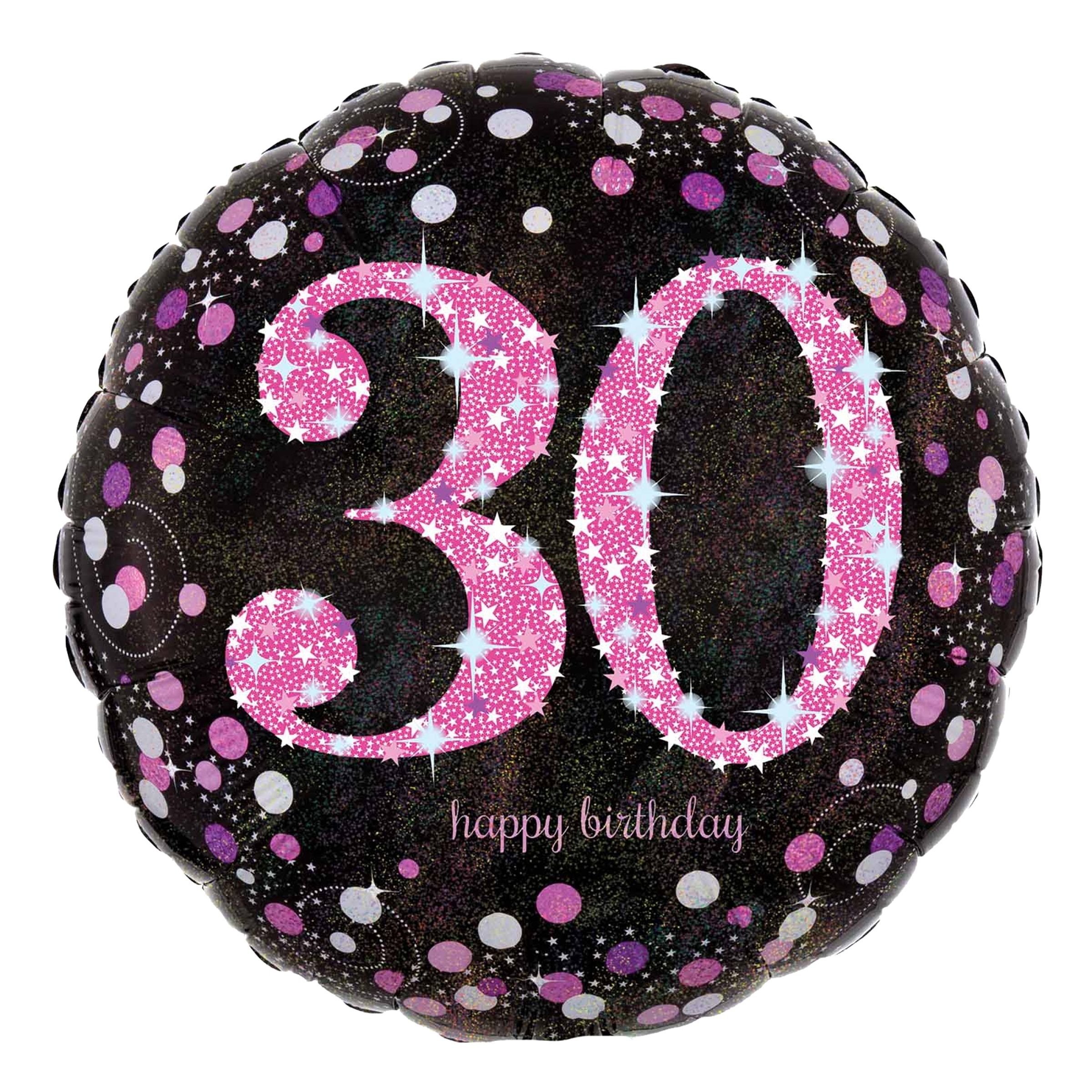 Folieballong 30 Happy Birthday Rosa Sparkling | Hem - Festartiklar - Ballonger - Folieballonger | Pryloteket