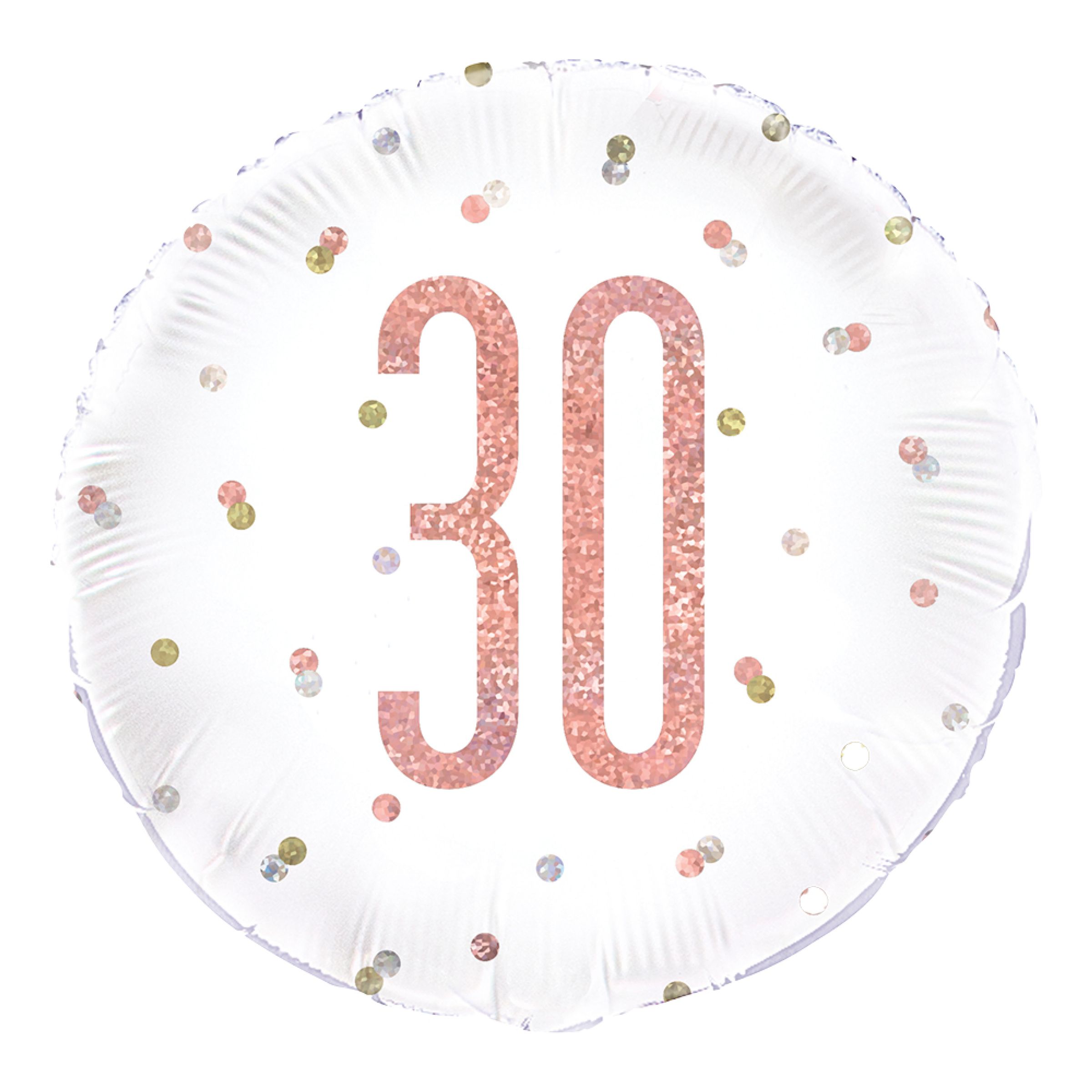 Folieballong 30 Vit/Roséguld Prickig | Hem - Festartiklar - Ballonger - Folieballonger | Pryloteket