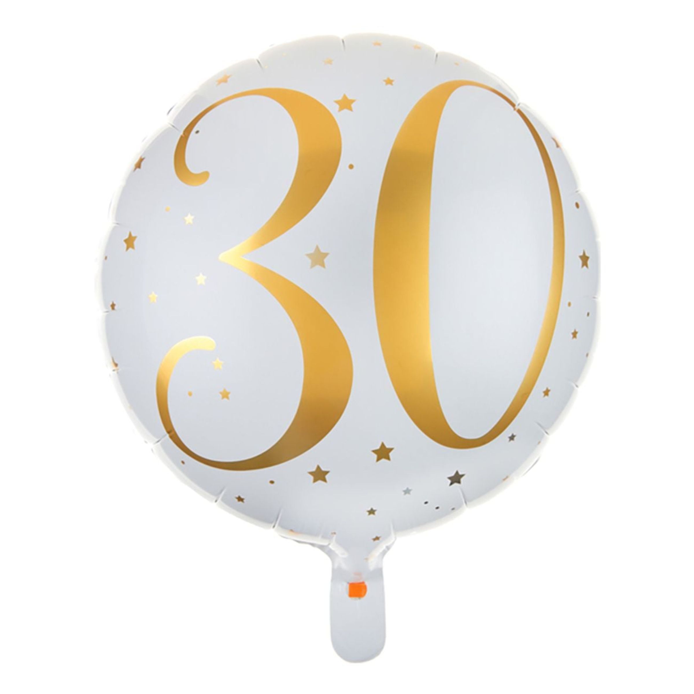 Folieballon 30 Hvid/Guld