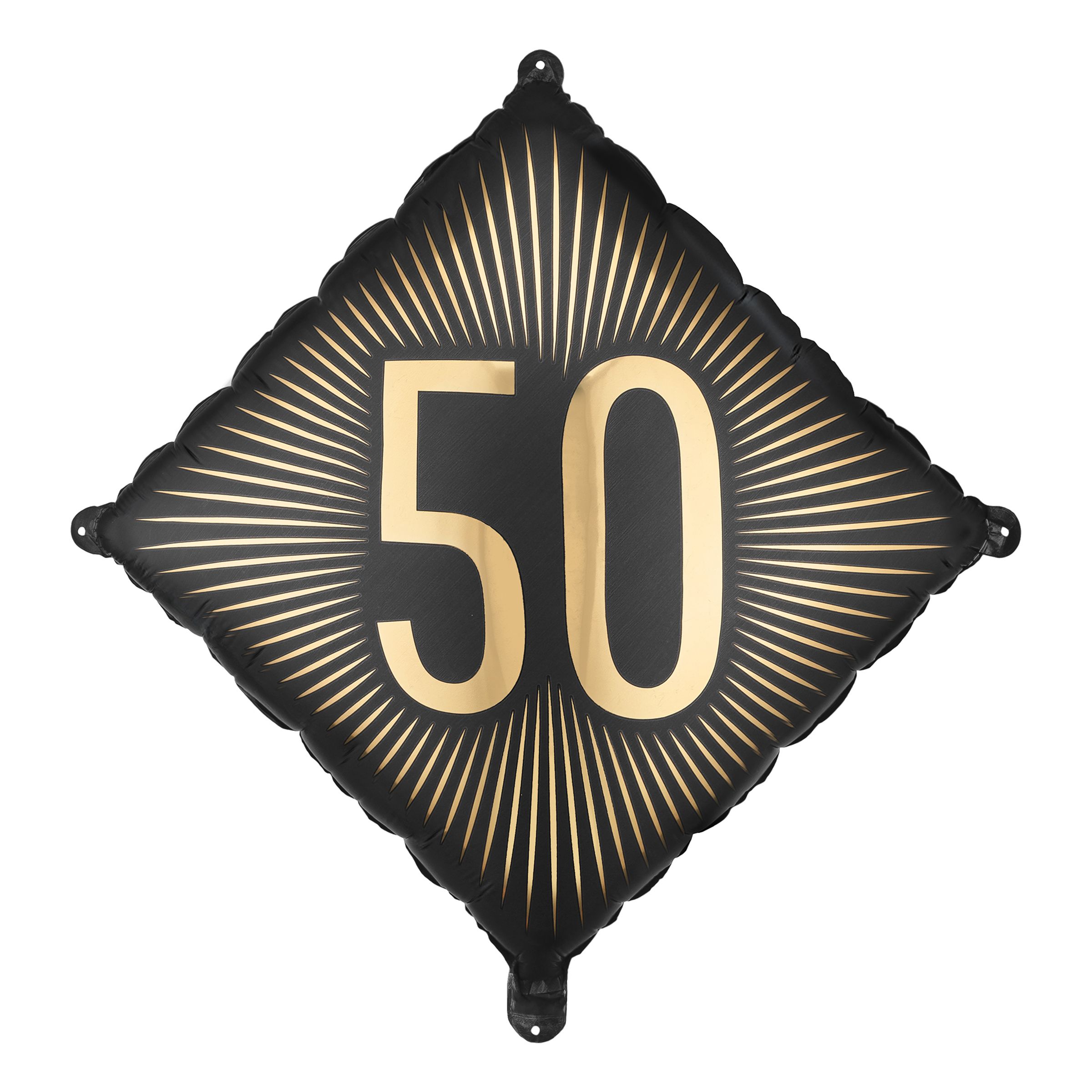 Folieballon 50 Sort/Guld
