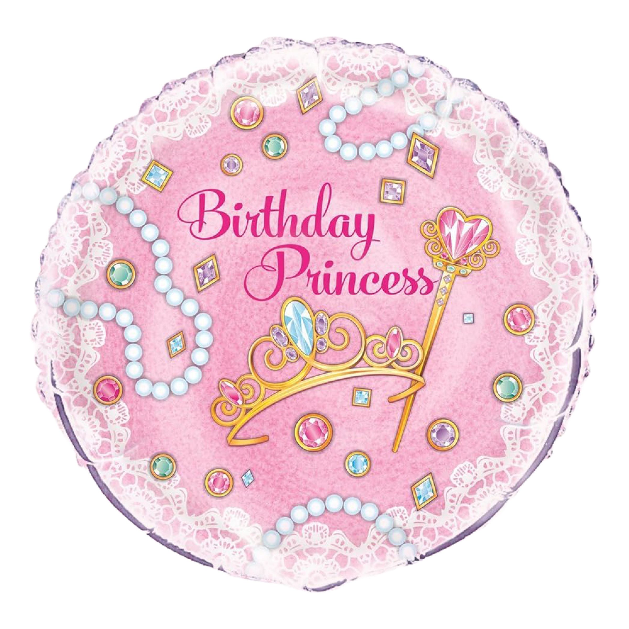 Folieballon Birthday Princess