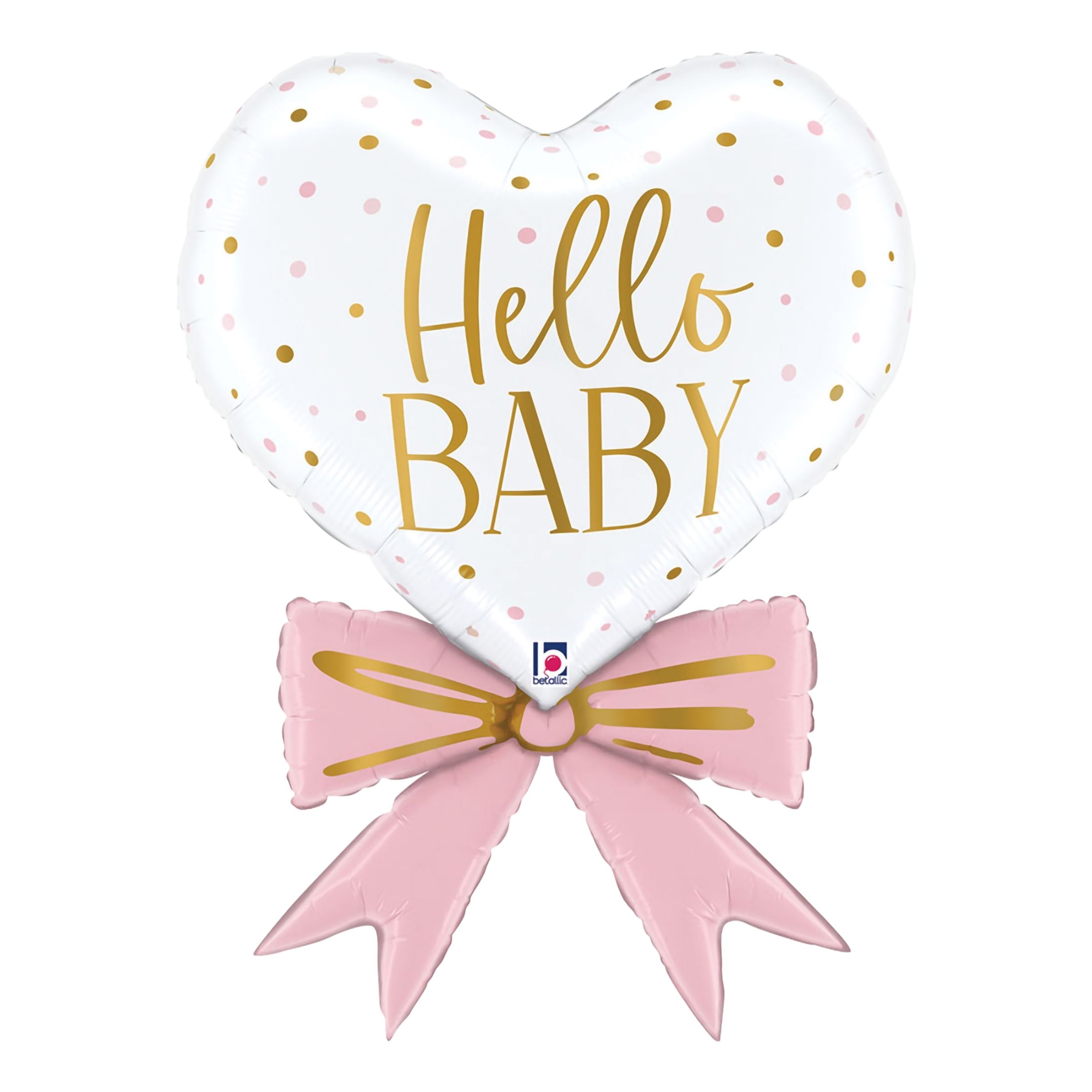 Folieballong Hjerte Pink Baby Bow