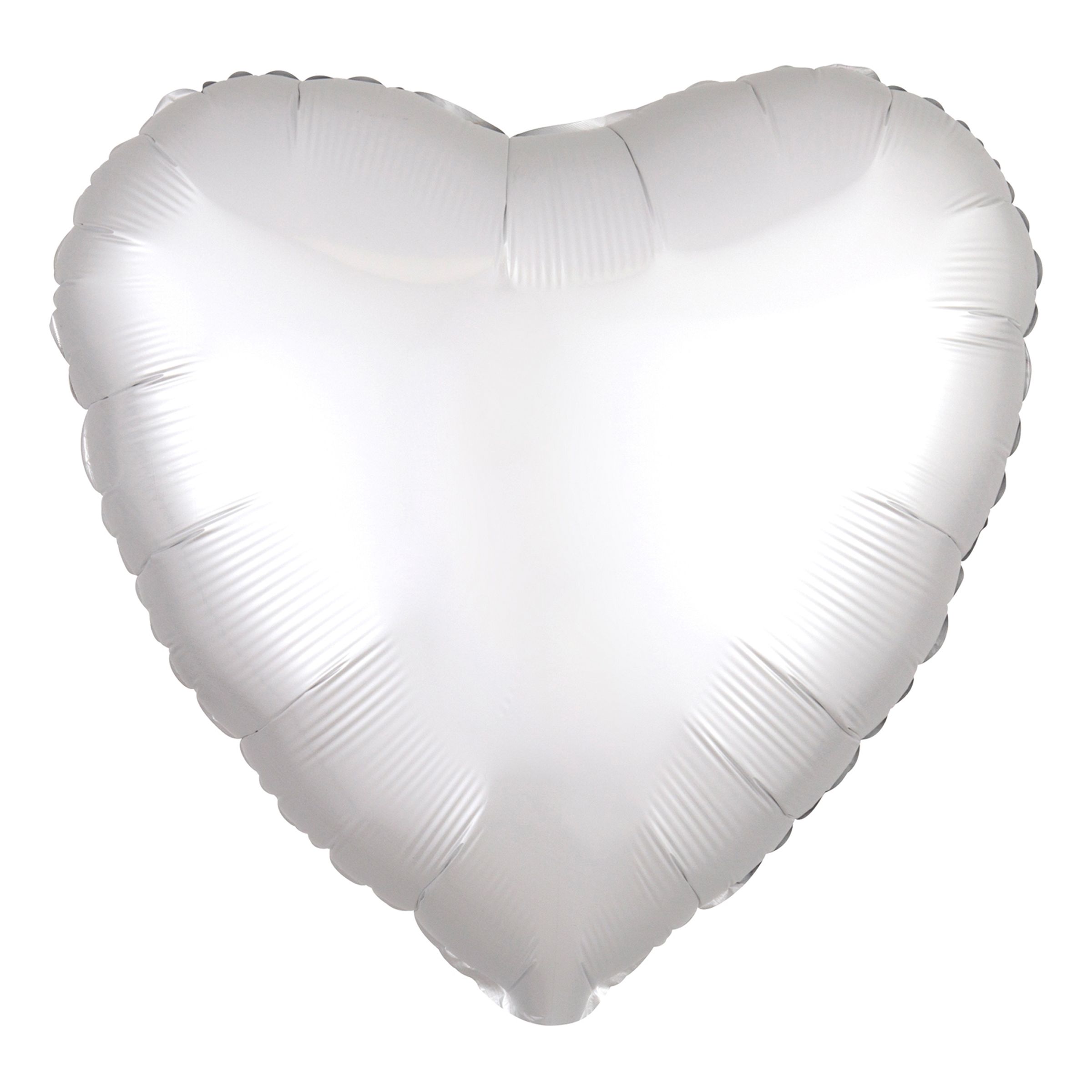 Folieballon Hjerte Silke Hvid