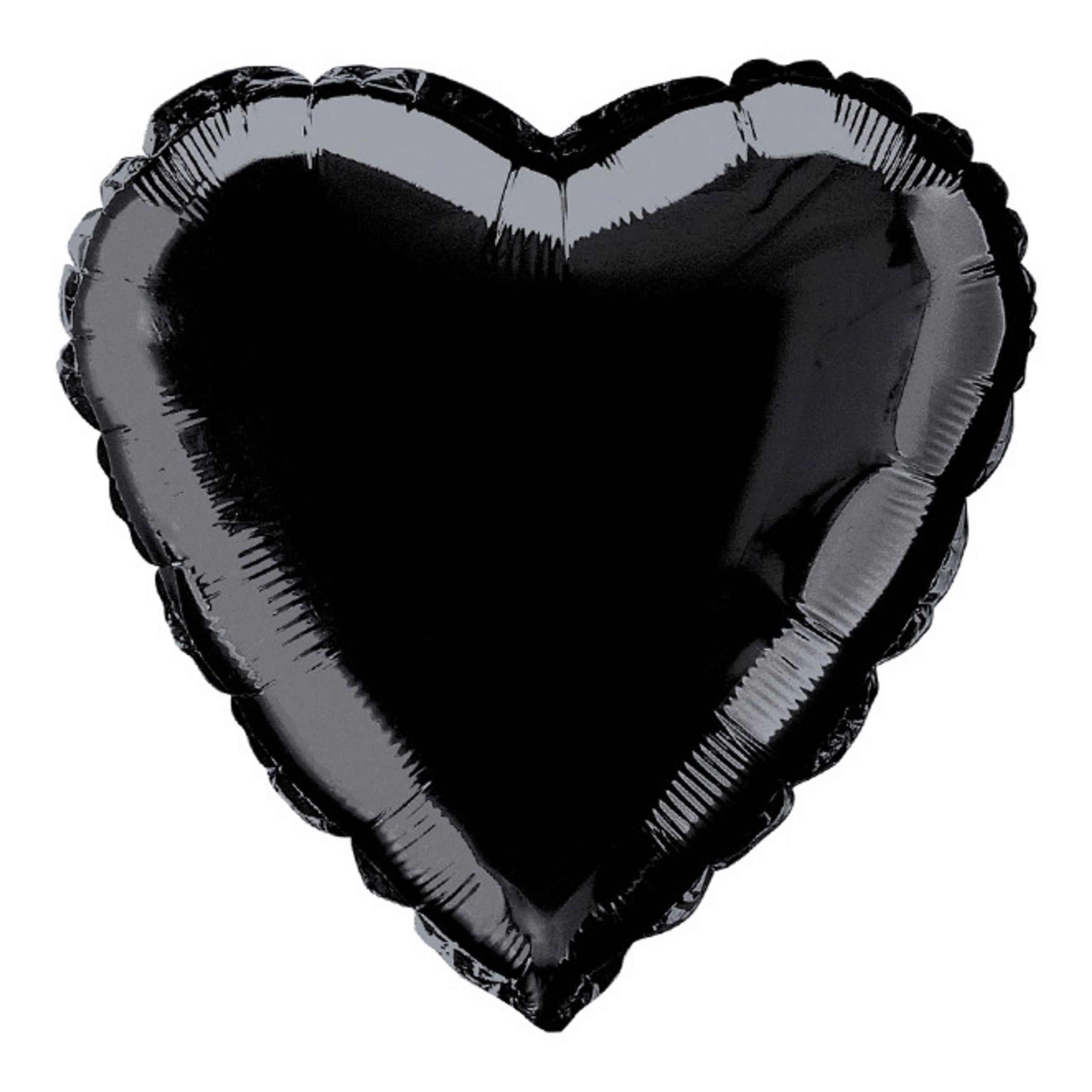 Folieballon Hjerte Sort