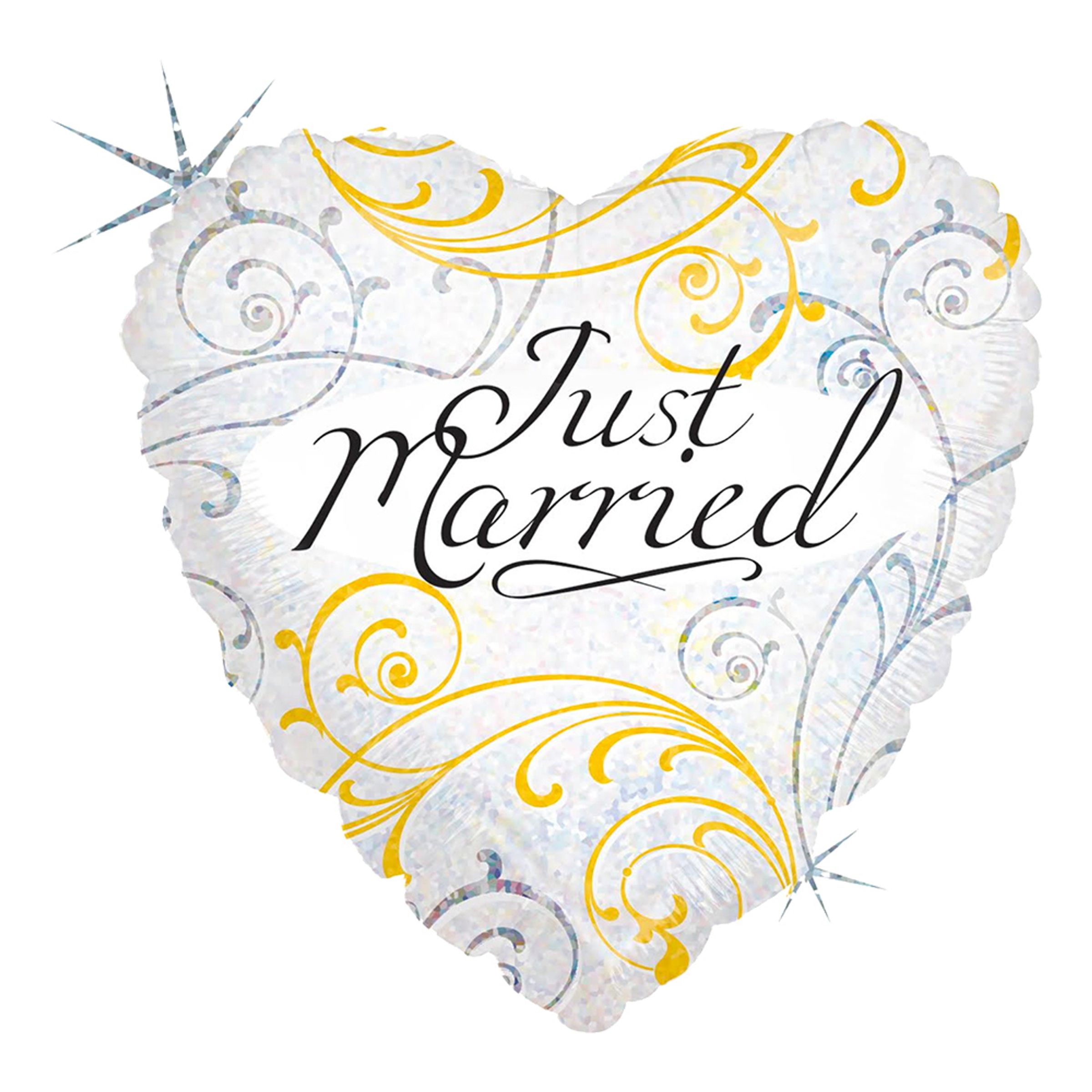 Folieballong Just Married Hjärta | Hem - Festartiklar - Ballonger - Folieballonger | Pryloteket
