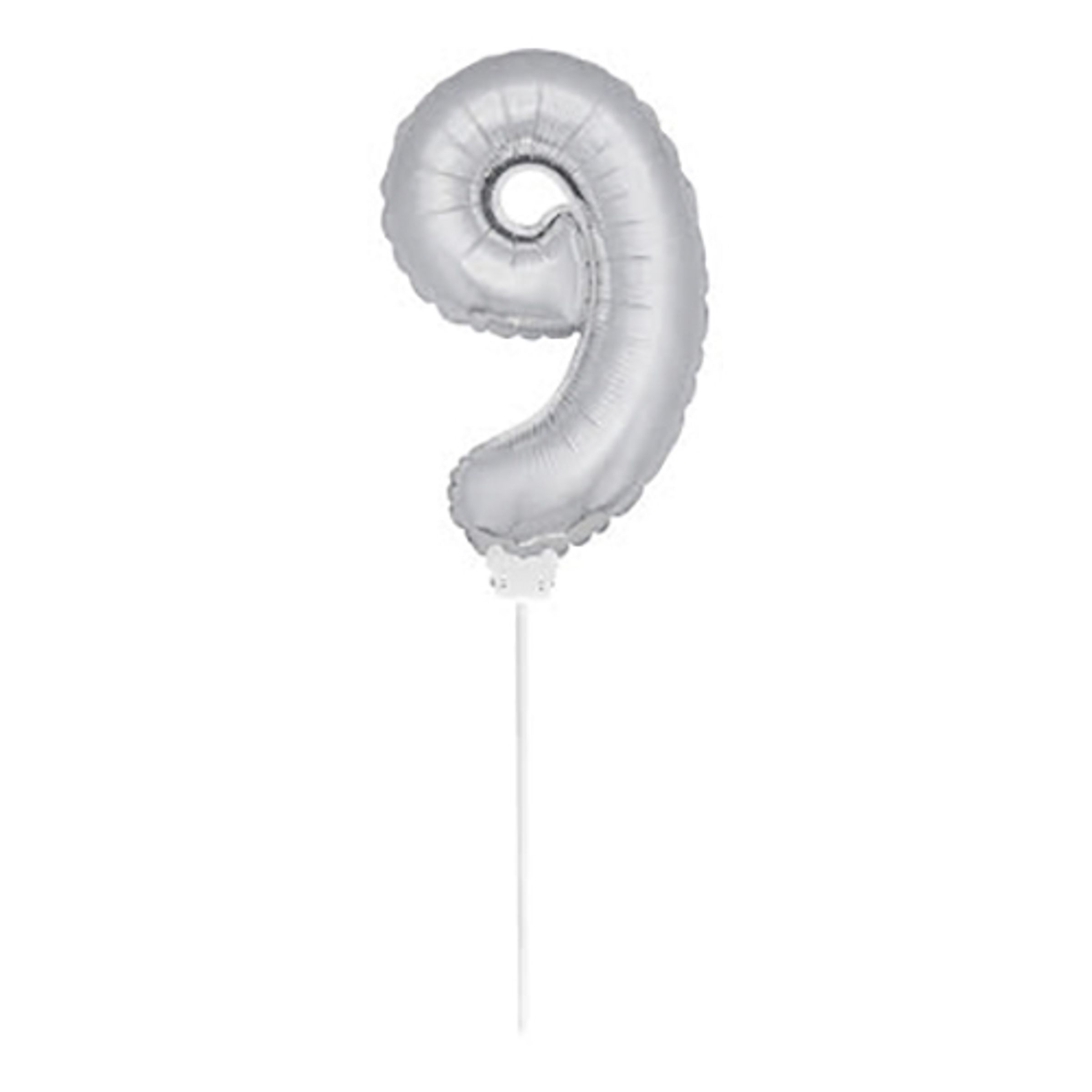 Folieballong på Pinne Silver - Siffra 9 | Hem - Festartiklar - Ballonger - Folieballonger | Pryloteket