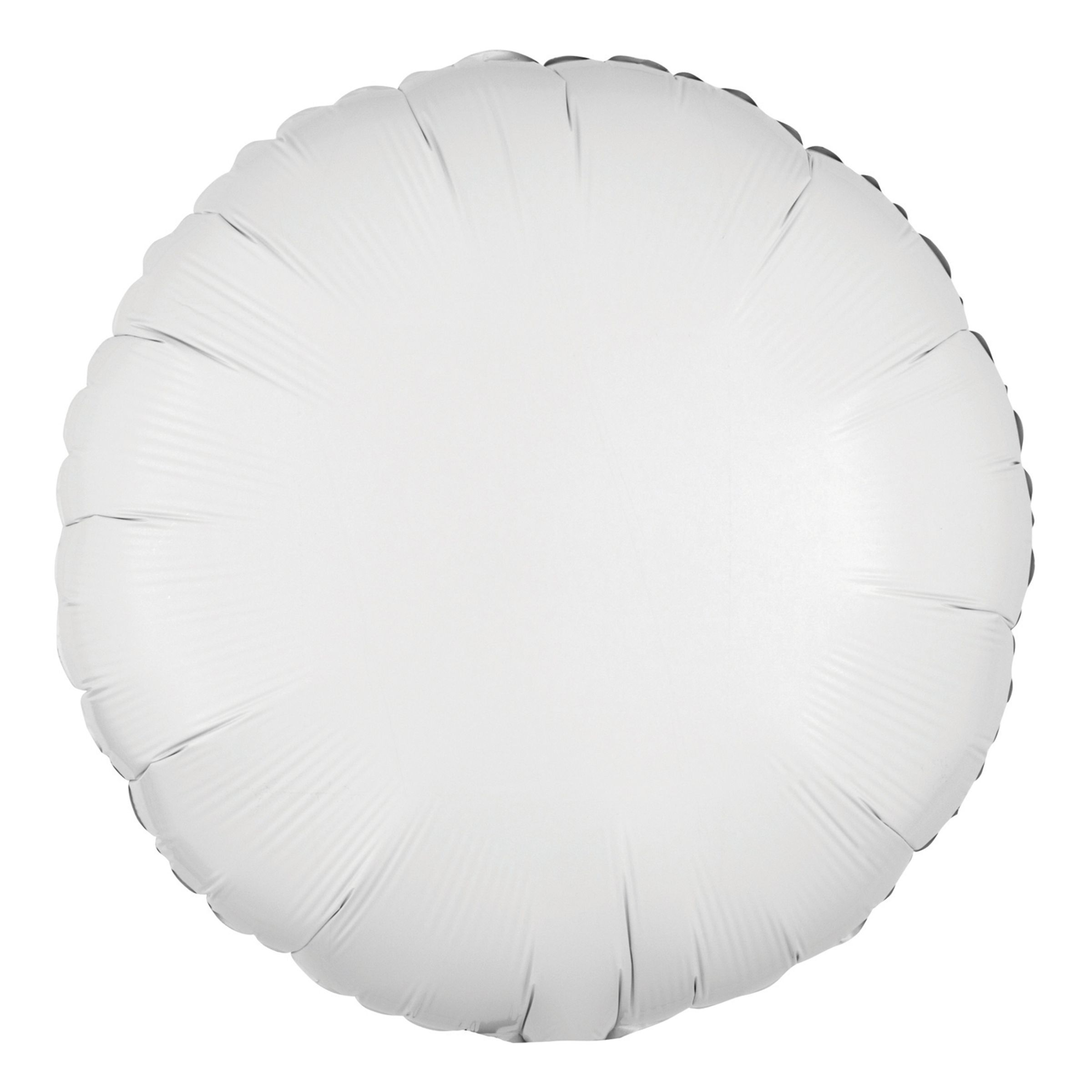 Folieballon Rund Metallic Hvid