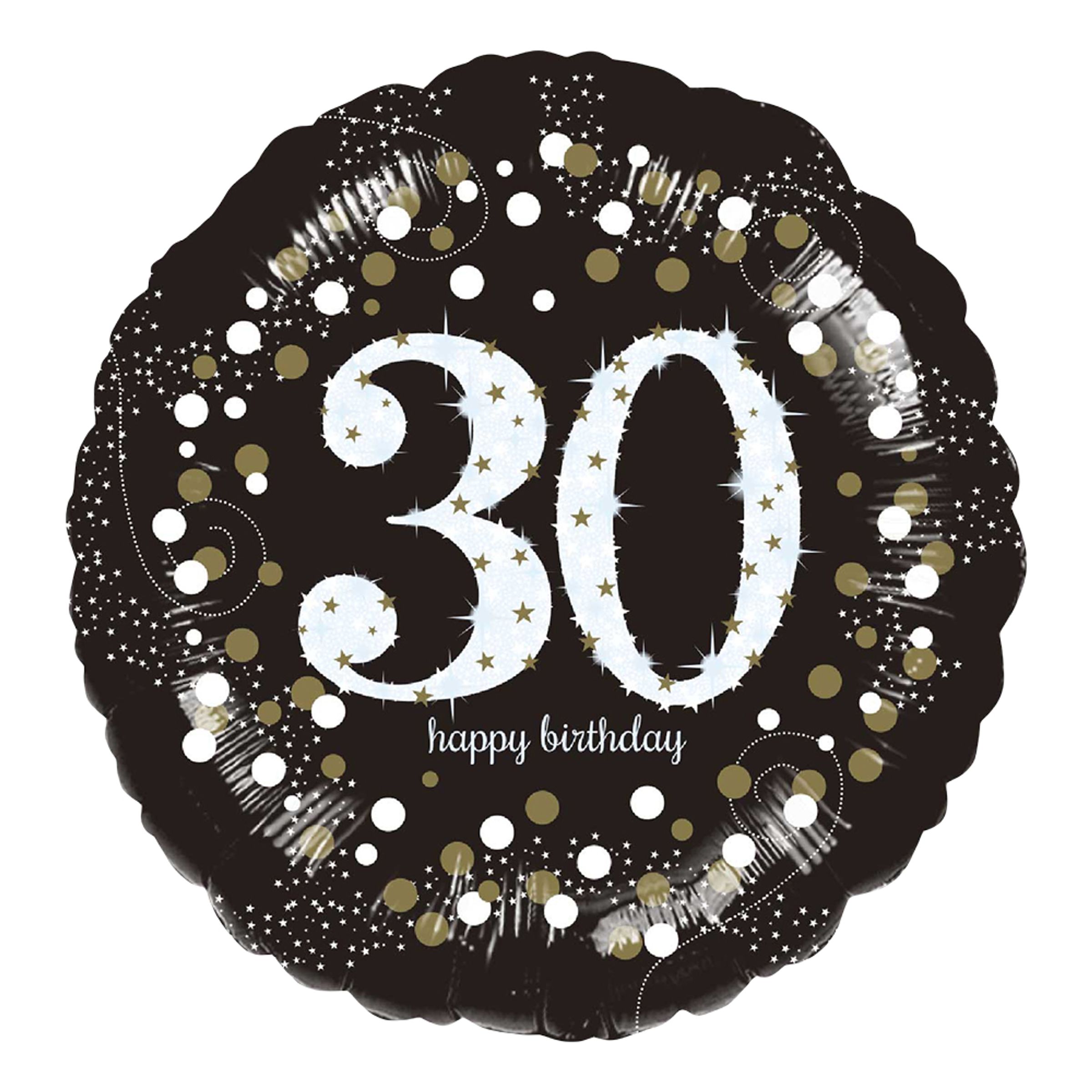 30 års fødselsdag folieballon 1 stk. - Sølv