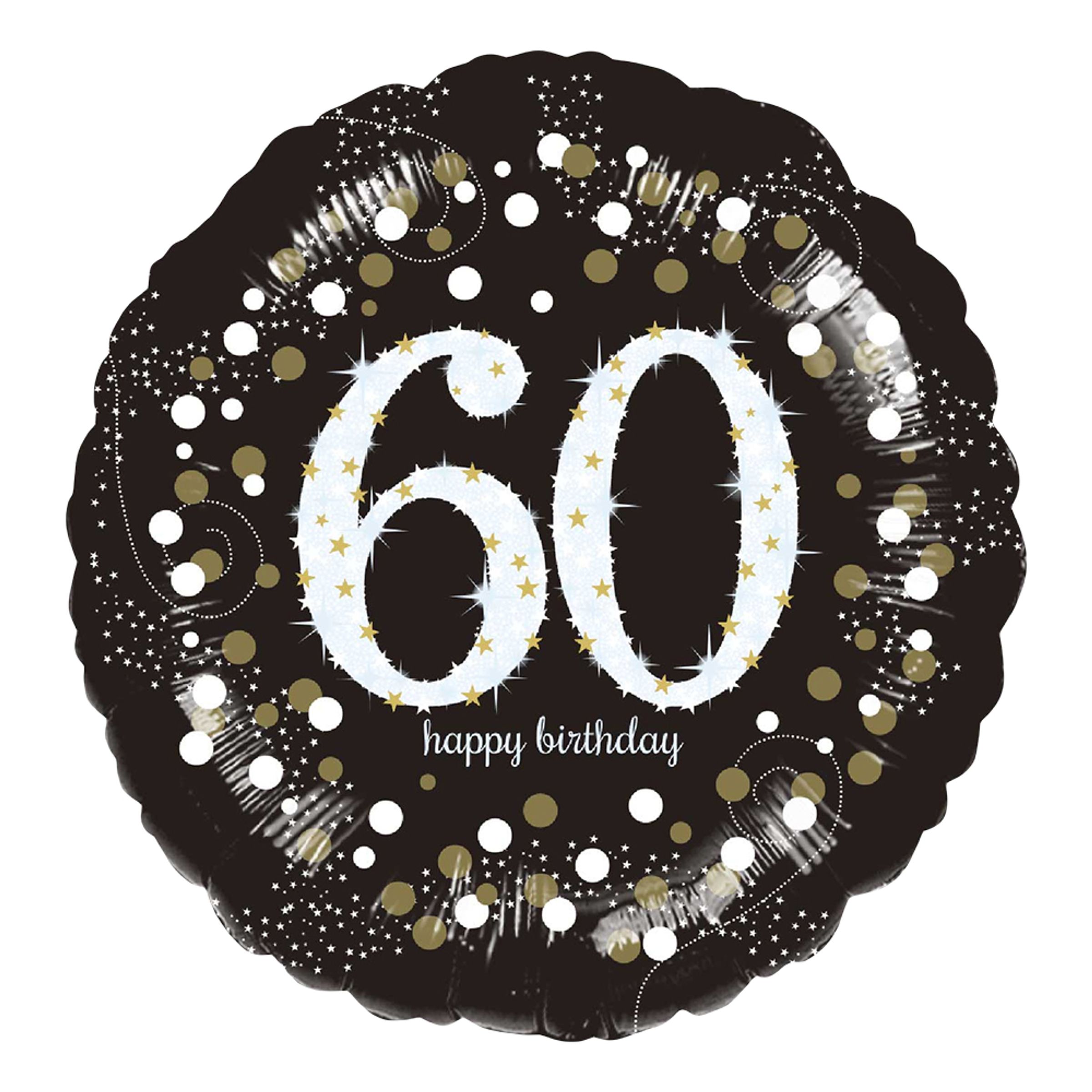 60 års fødselsdag folieballon 1 stk. - Sølv