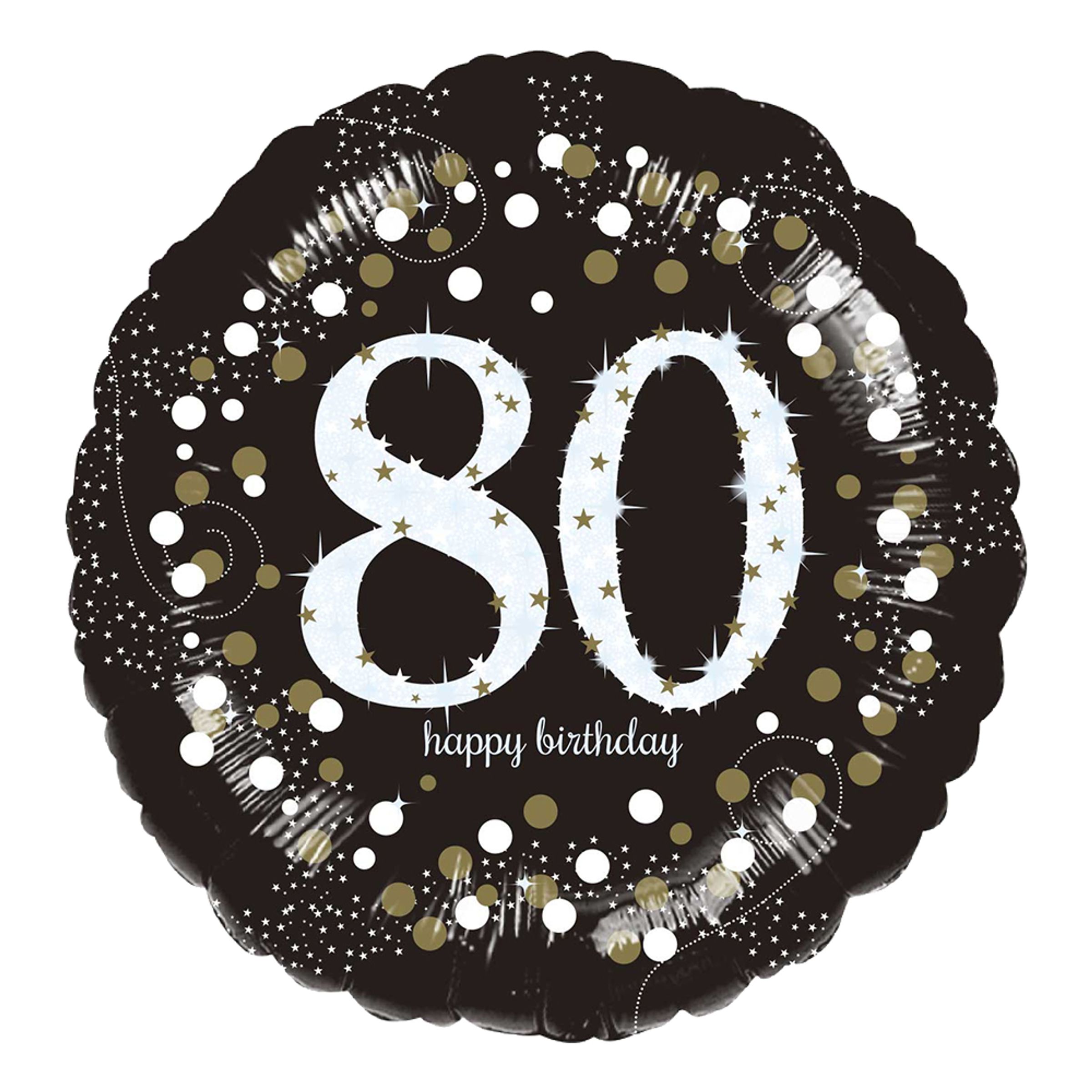 Folieballon Rund Sparkling Birthday 80