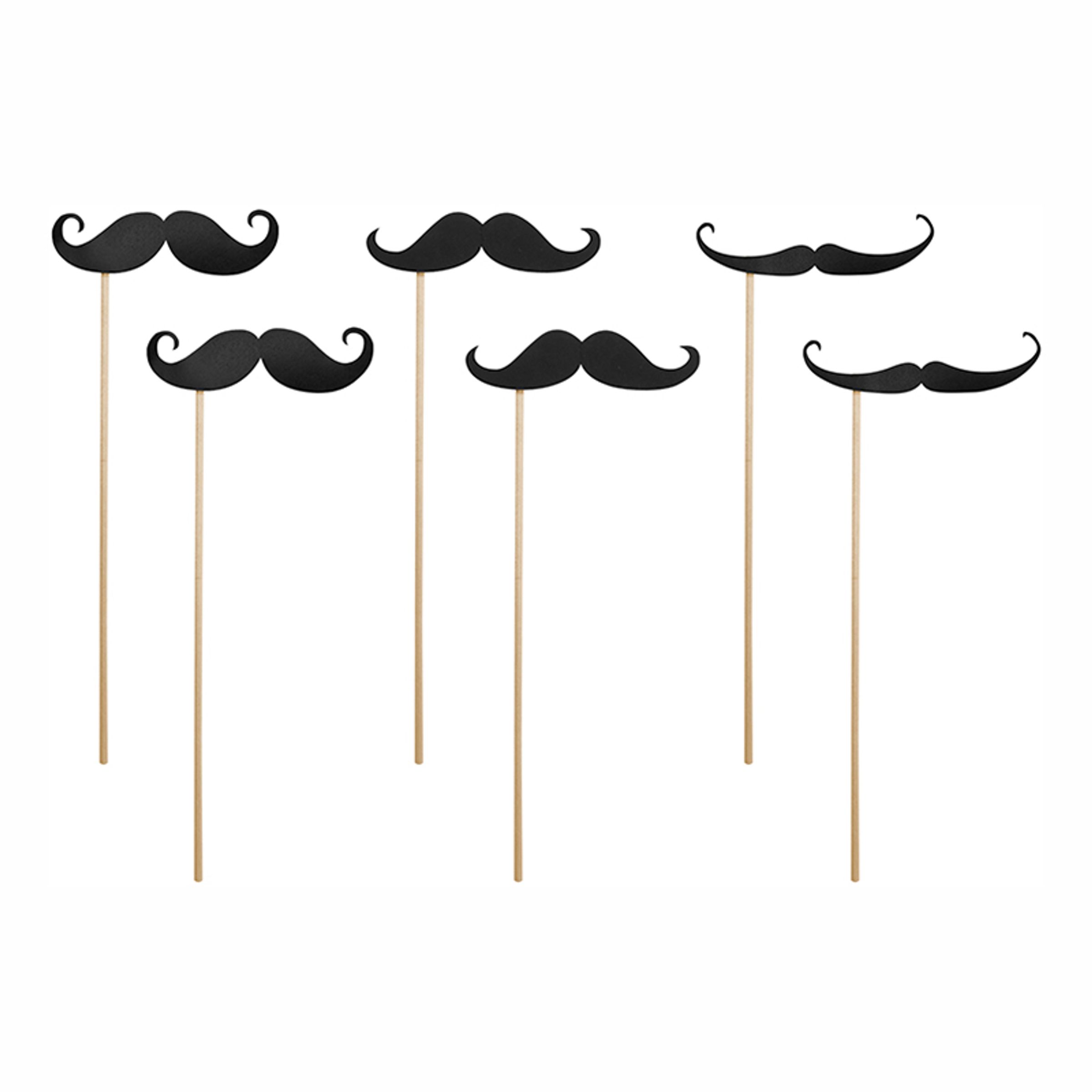Fotoprops Moustacher Sorte - 6-pak