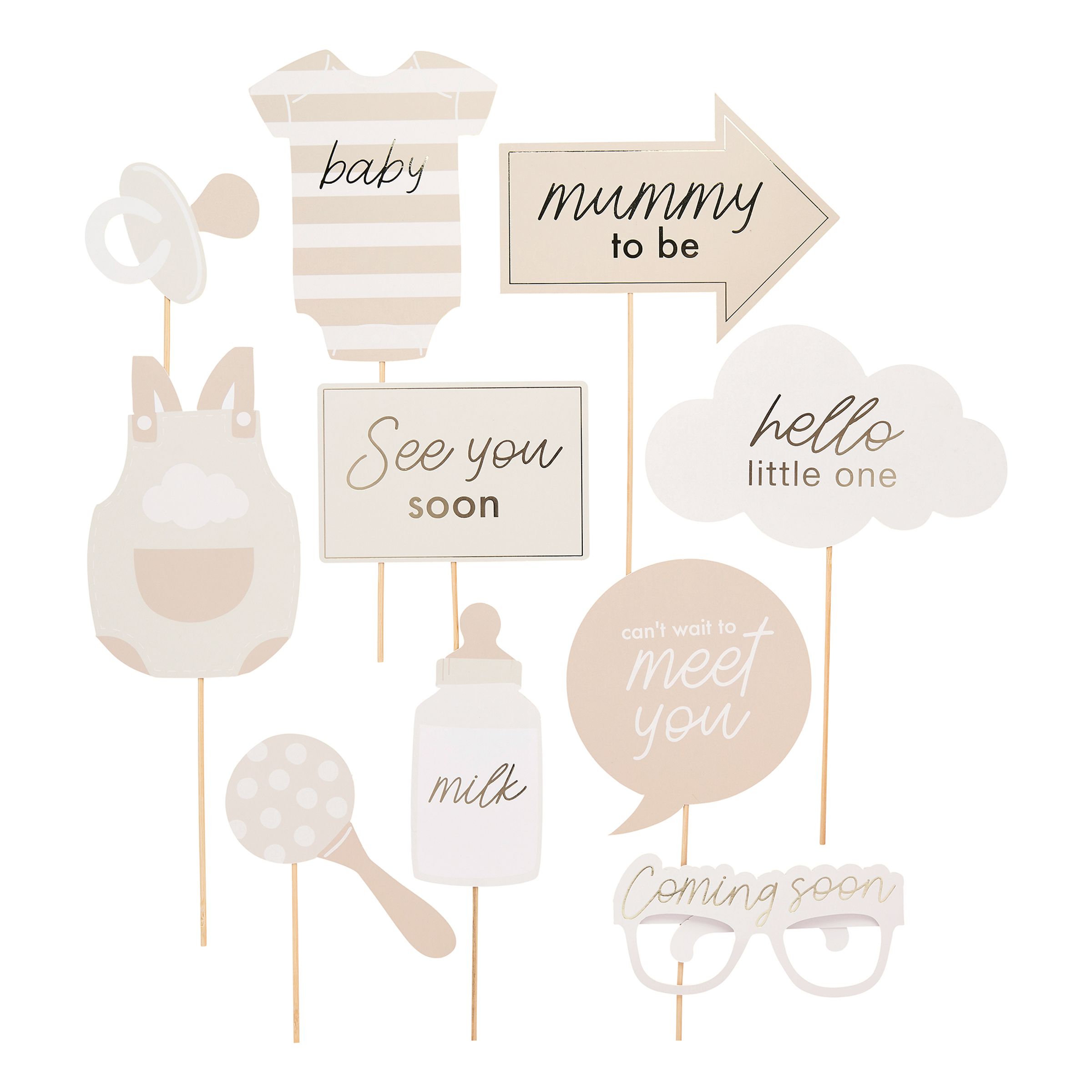 Fotoprops Baby Shower Hello Little One - 10-pak