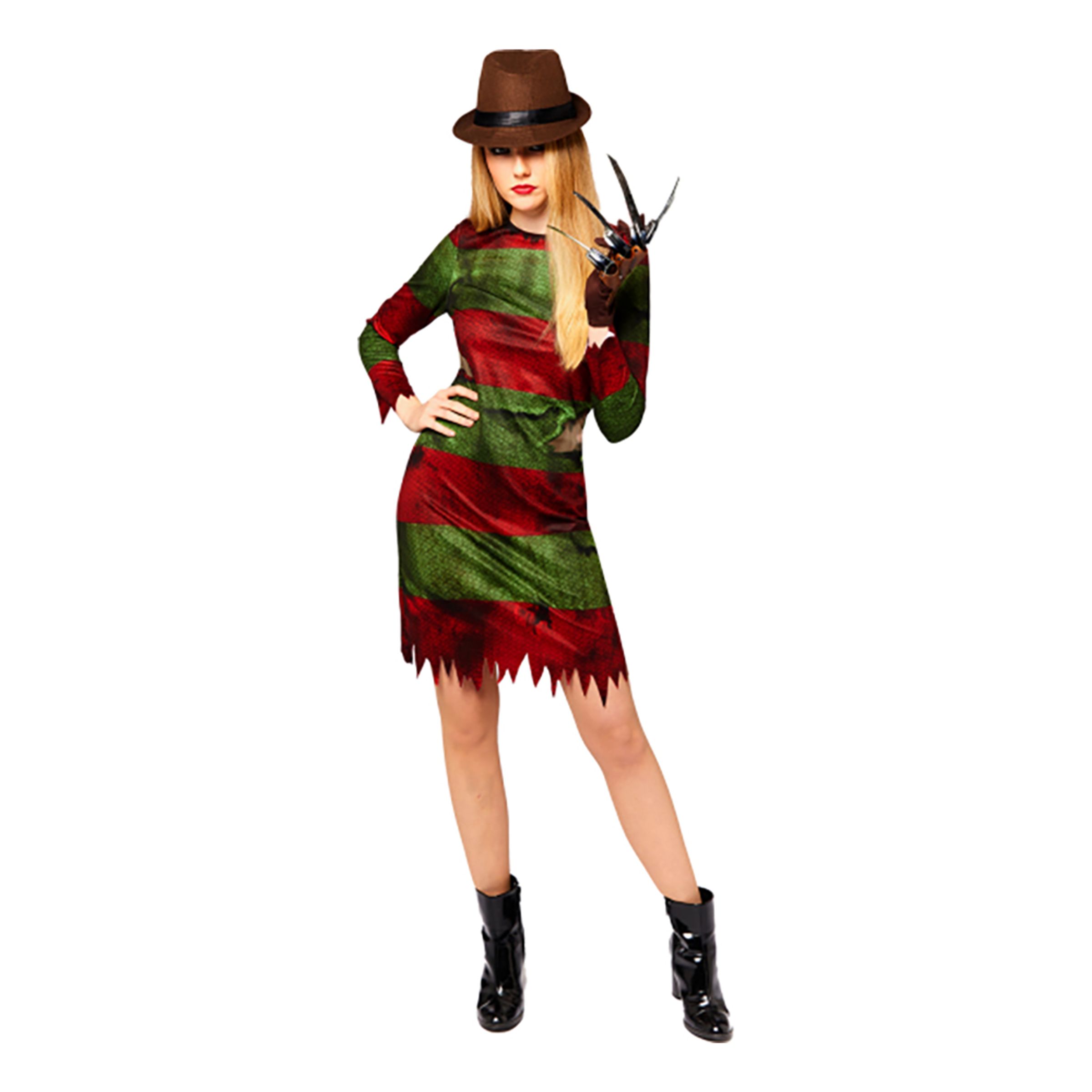 Freddy Krueger Dam Maskeraddräkt - Large | Hem - Maskerad - Maskeraddräkter - Damdräkter | Maskeradspecialisten
