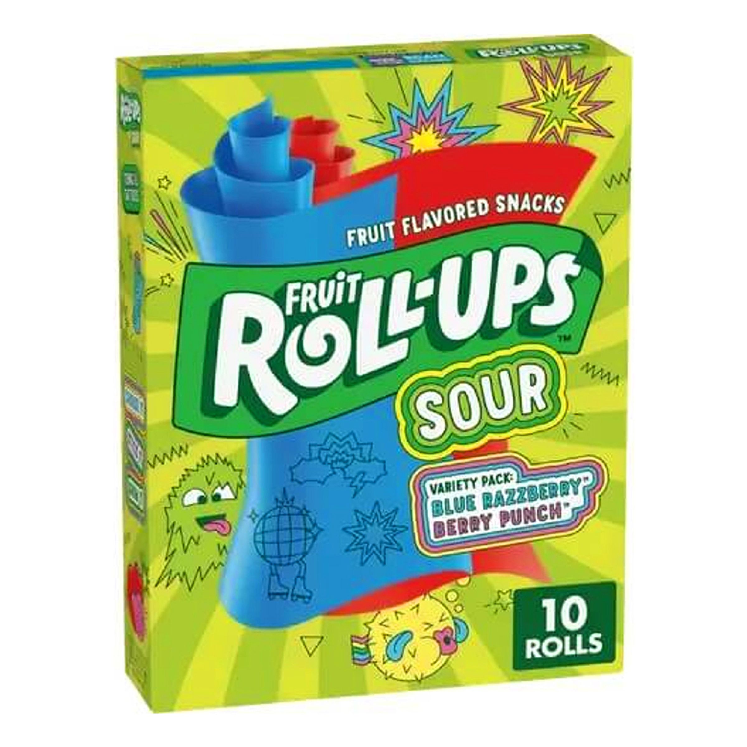 Fruit Roll-Ups Sour Blue Raspberry Berry Punch - 141 g | Hem - Godis & Läsk - Godis - Amerikanskt Godis | Maskeradspecialisten