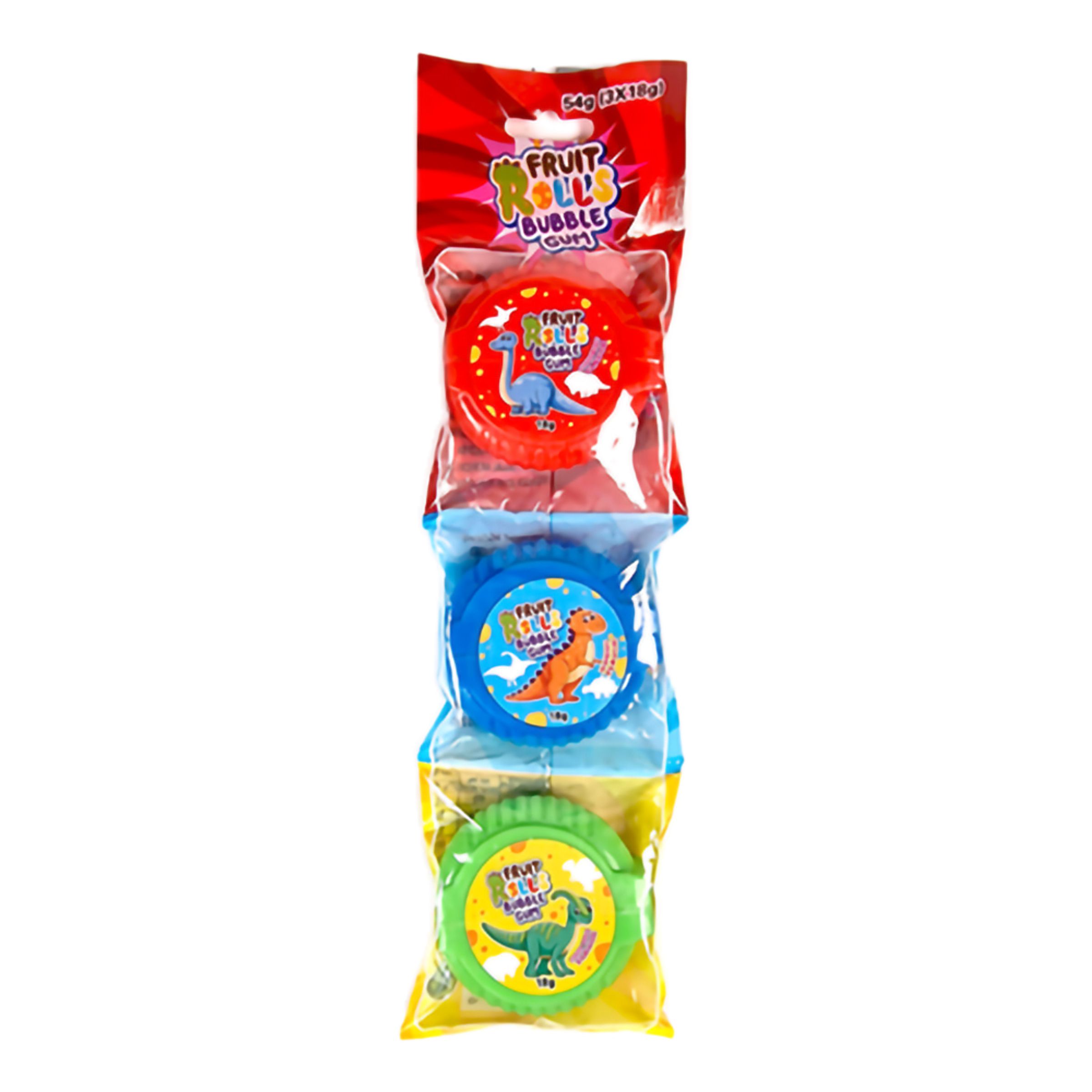 Fruit Rolls Bubble Gum - 3 x 18 g | Hem - Godis & Läsk - Godis - Tuggummi och Pastiller | Maskeradspecialisten