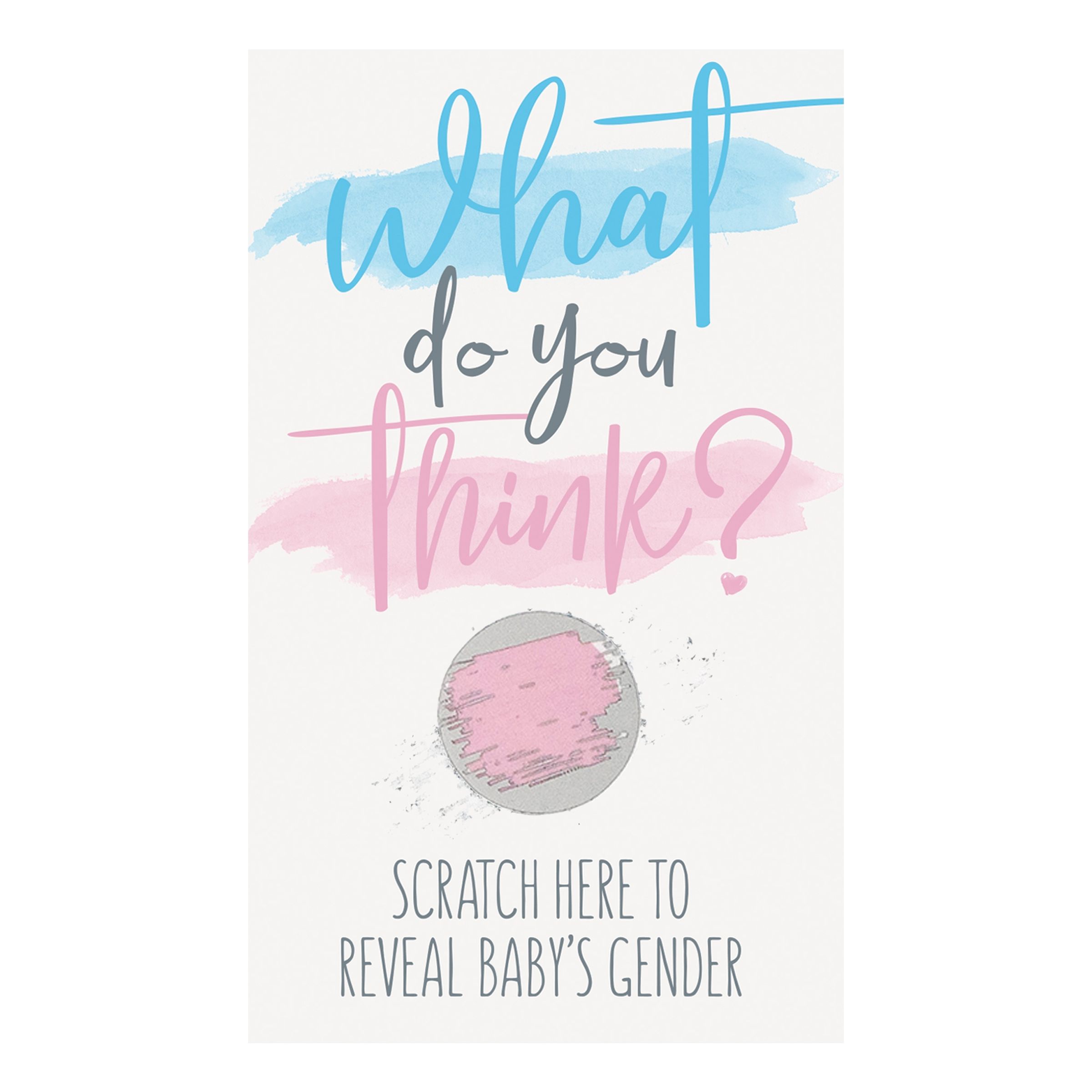 Gender Reveal Scratchkort Boy/Girl - Lyserød