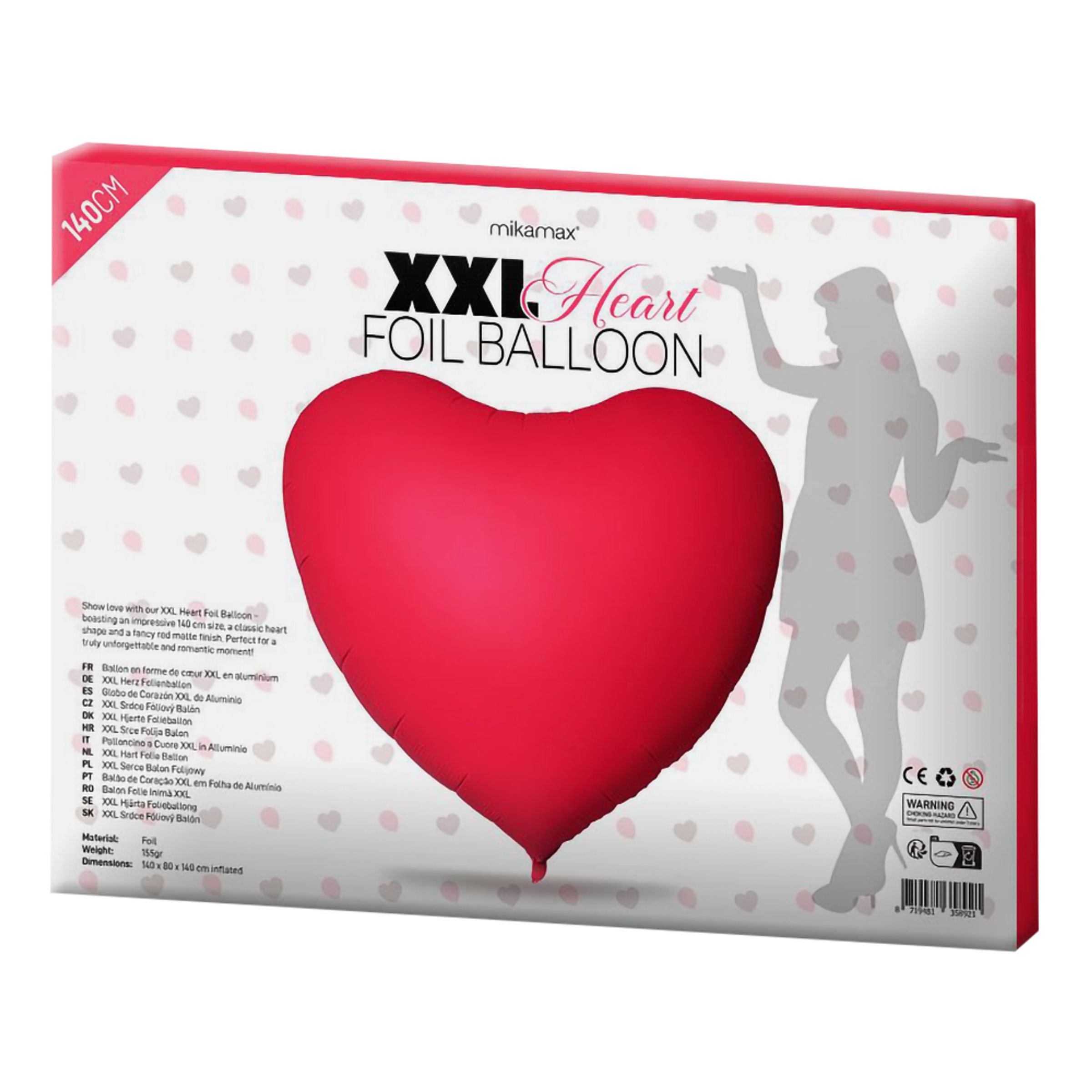 Gigantisk Folieballong Hjärta