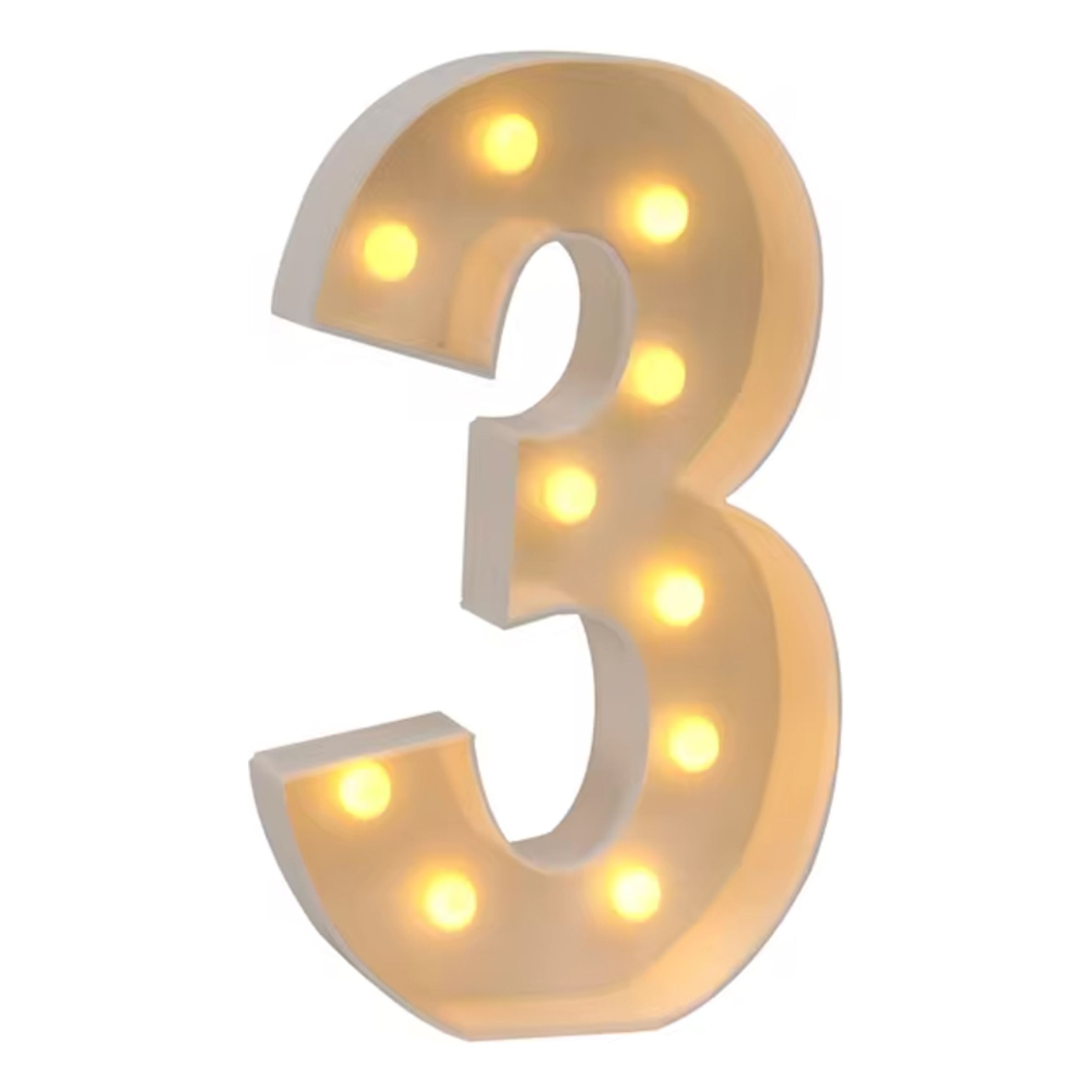 Gigantiske Tal med LED-Lys - Tal 3