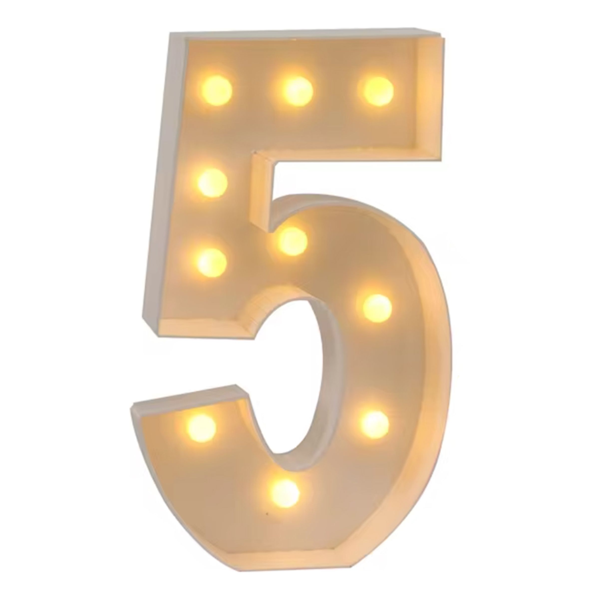 Gigantiske Tal med LED-Lys - Tal 5
