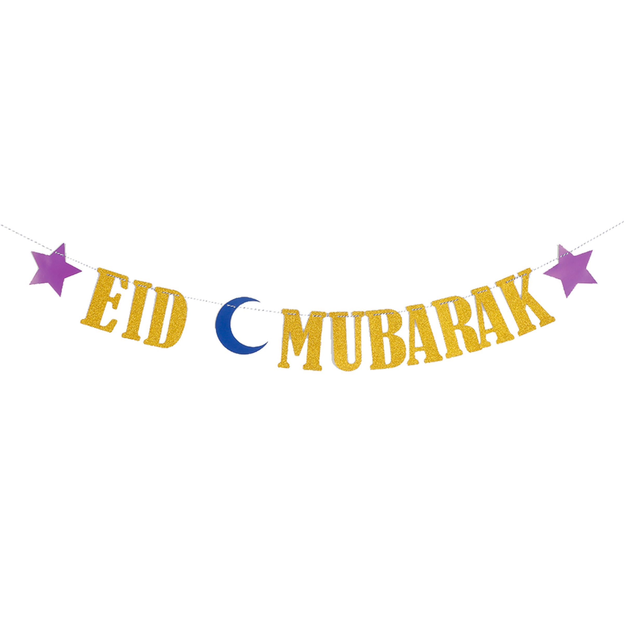 Guirlande Eid Mubarak Guld Glitter