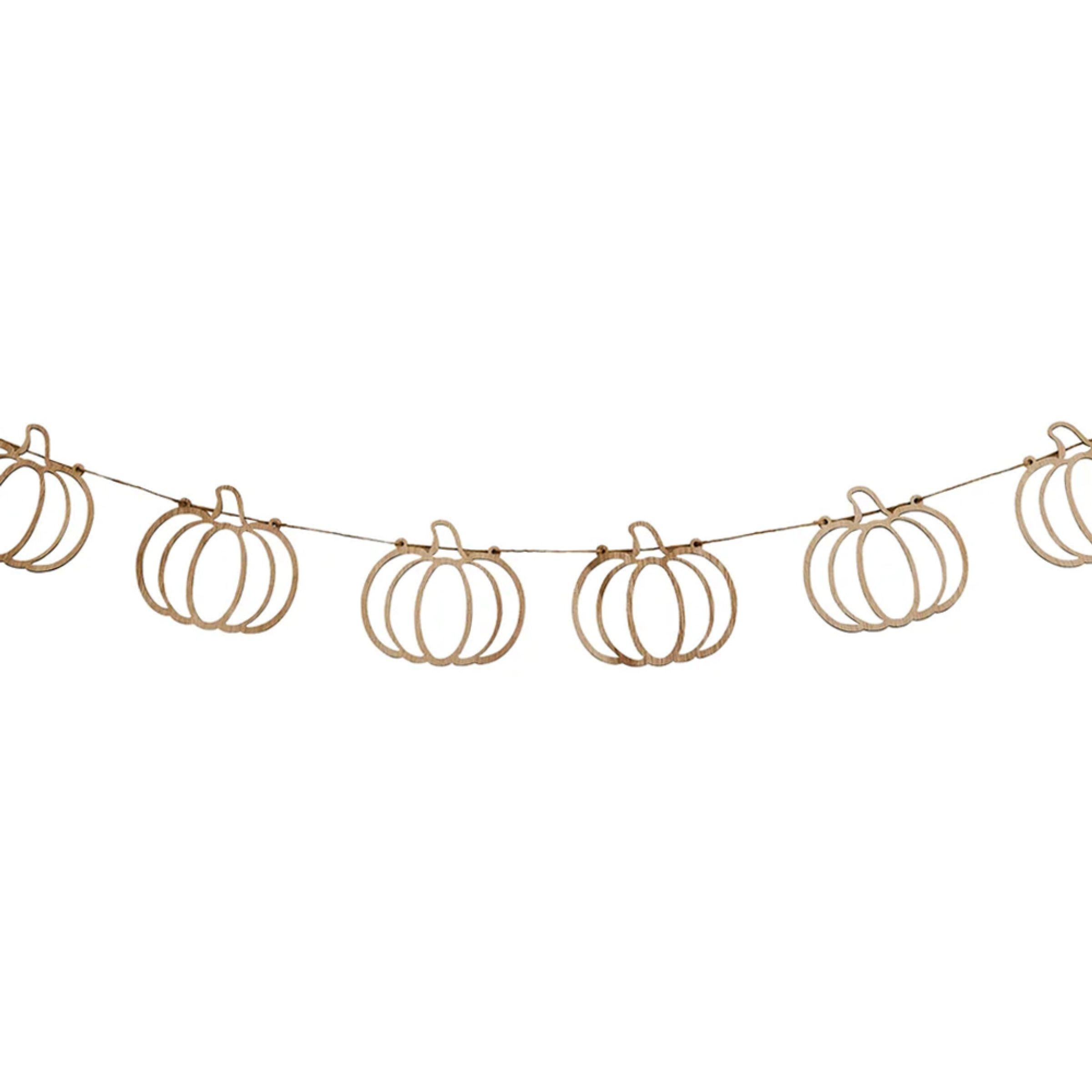 Girlang Halloween Pumpor i Trä