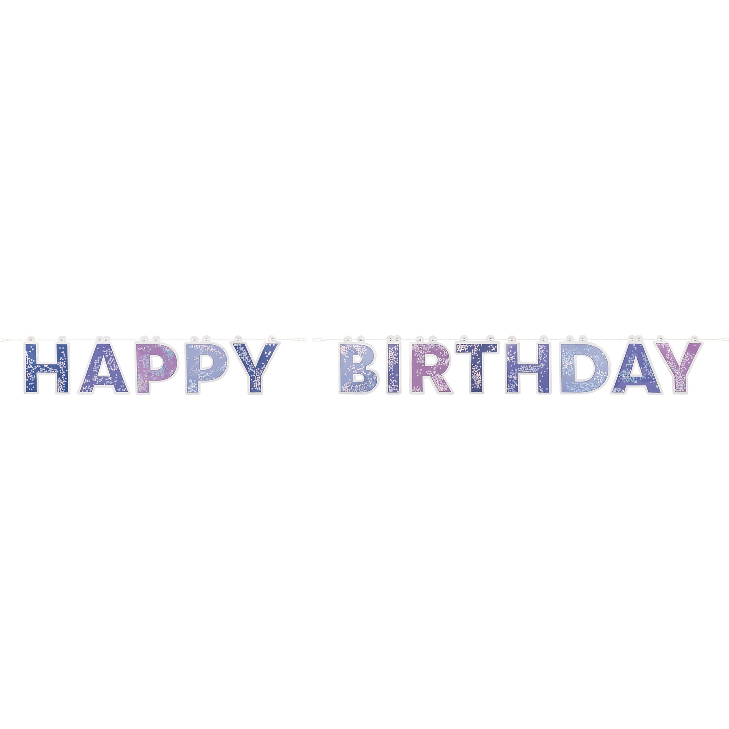 Guirlande Happy Birthday Galaxy Lilla