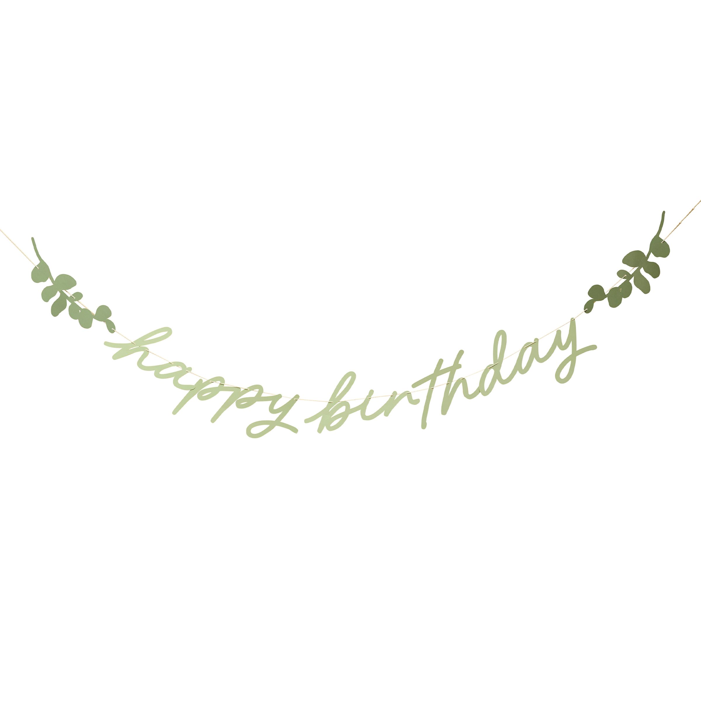 Guirlande Happy Birthday Grønne Blade Botanic