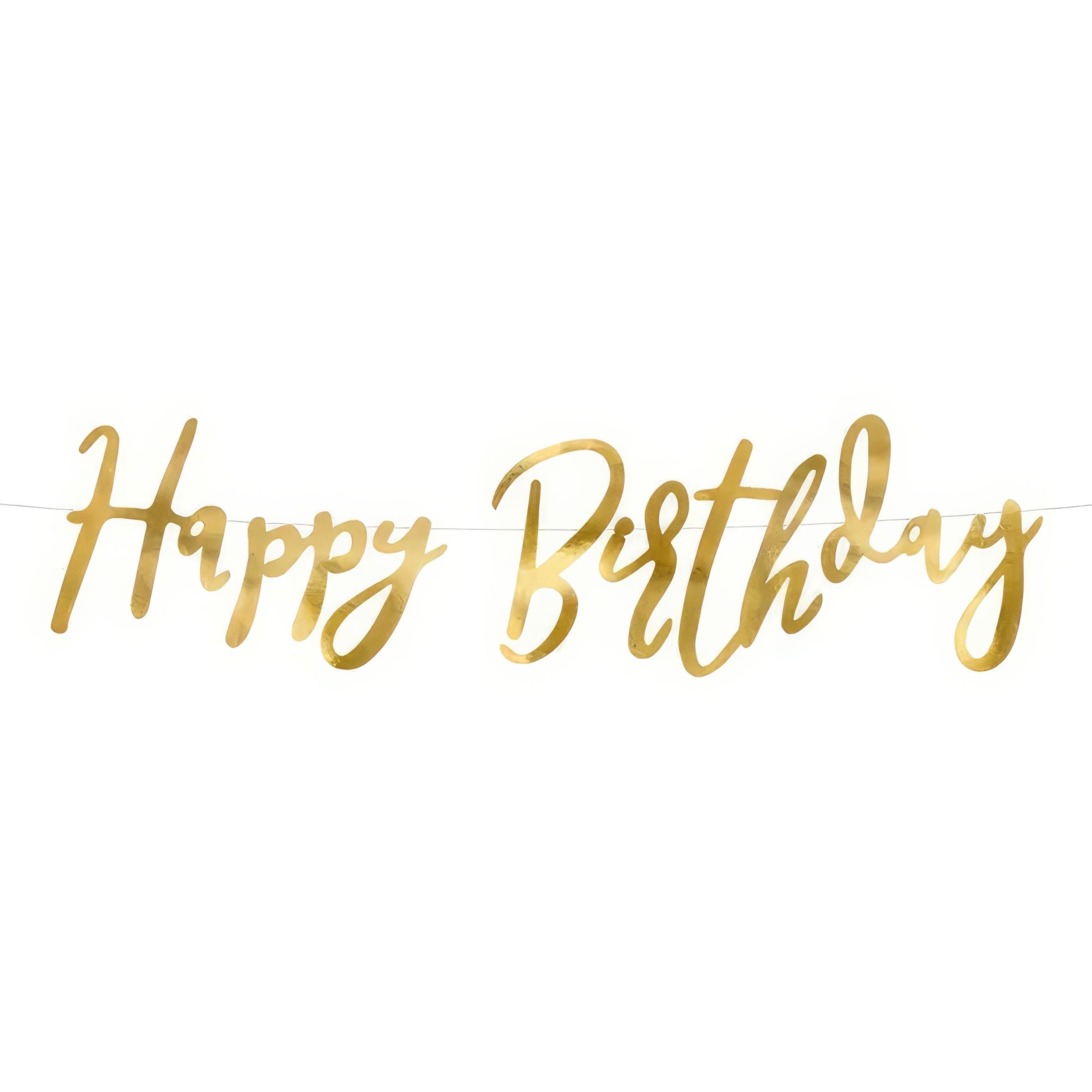 Guirlande Happy Birthday Guld Metallic