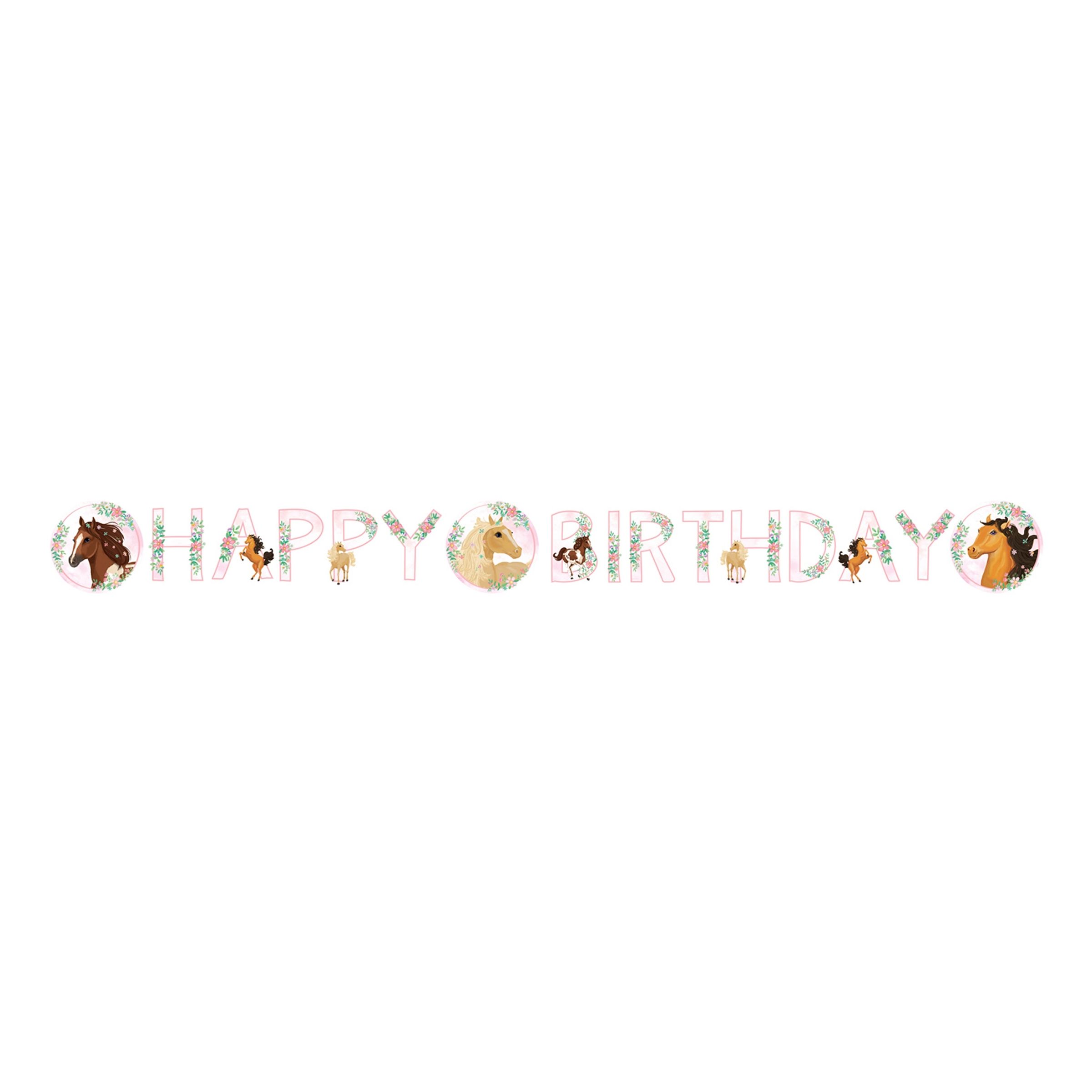 Guirlande Happy Birthday Heste