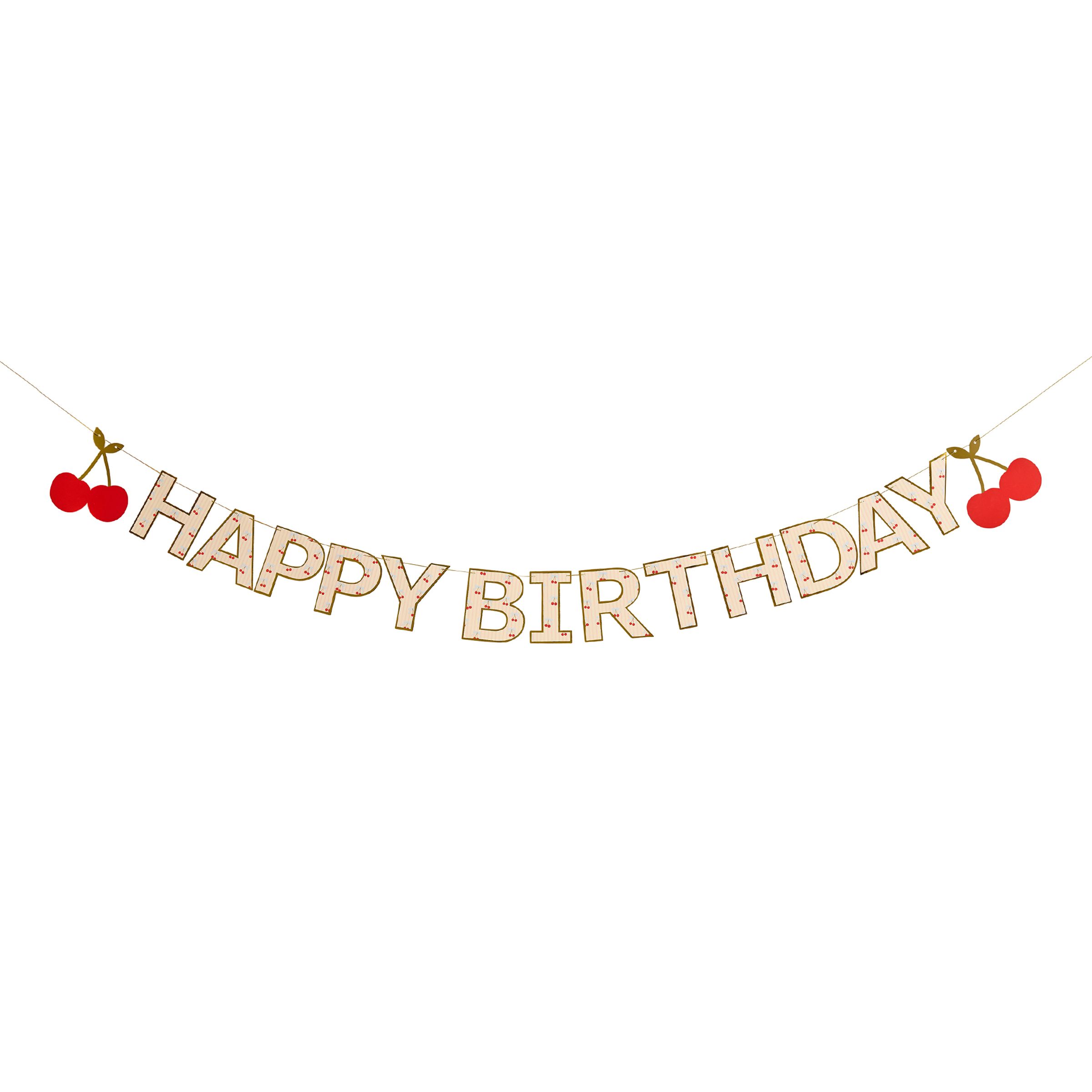 Guirlande Happy Birthday Kirsebær