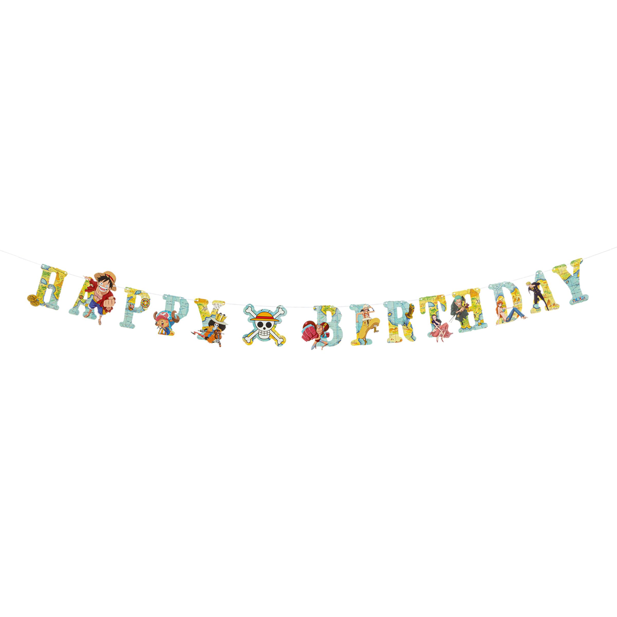 Girlang Happy Birthday One Piece | Hem - Festartiklar - Festdekoration - Girlanger | Pryloteket