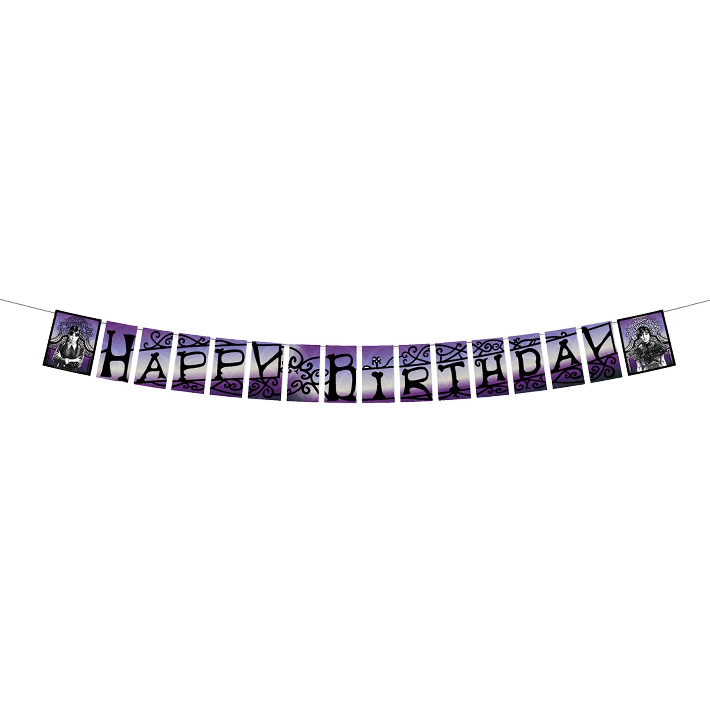 Girlang Happy Birthday Wednesday | Hem - Festartiklar - Festdekoration - Girlanger | Pryloteket