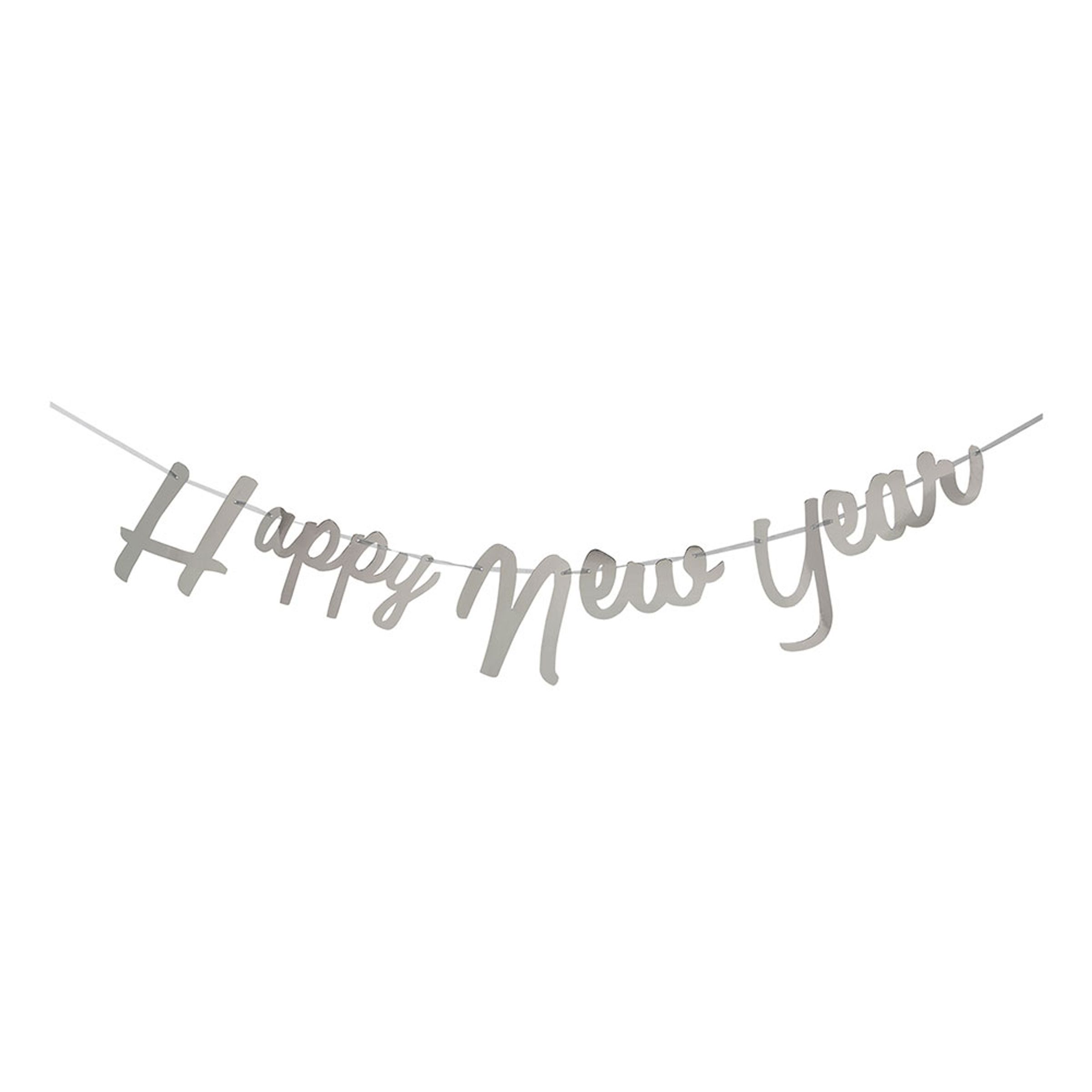 Guirlande Happy New Year Sølv Metallic
