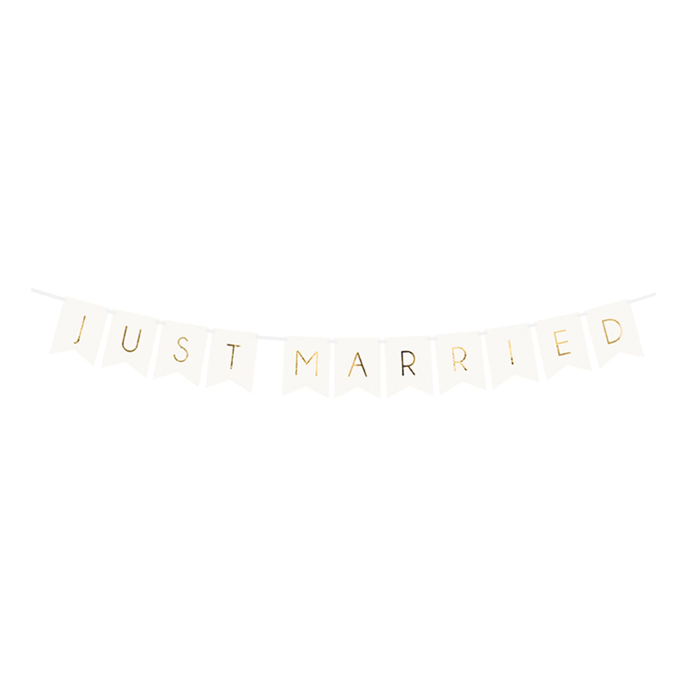 Guirlande Just Married Hvid/Guld