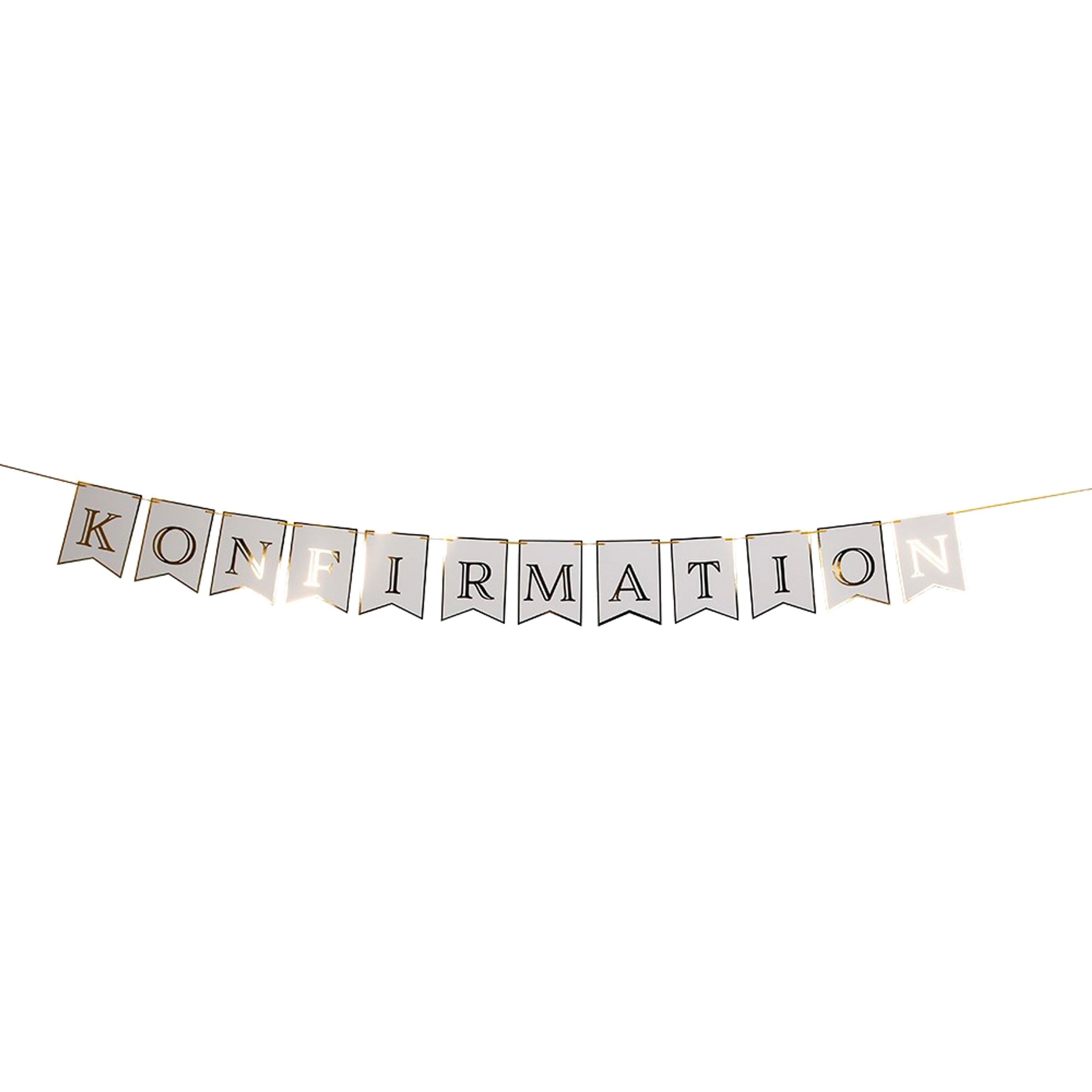 Girlang Konfirmation Vit/Guld | Hem - Teman - Högtider - Konfirmation | Pryloteket