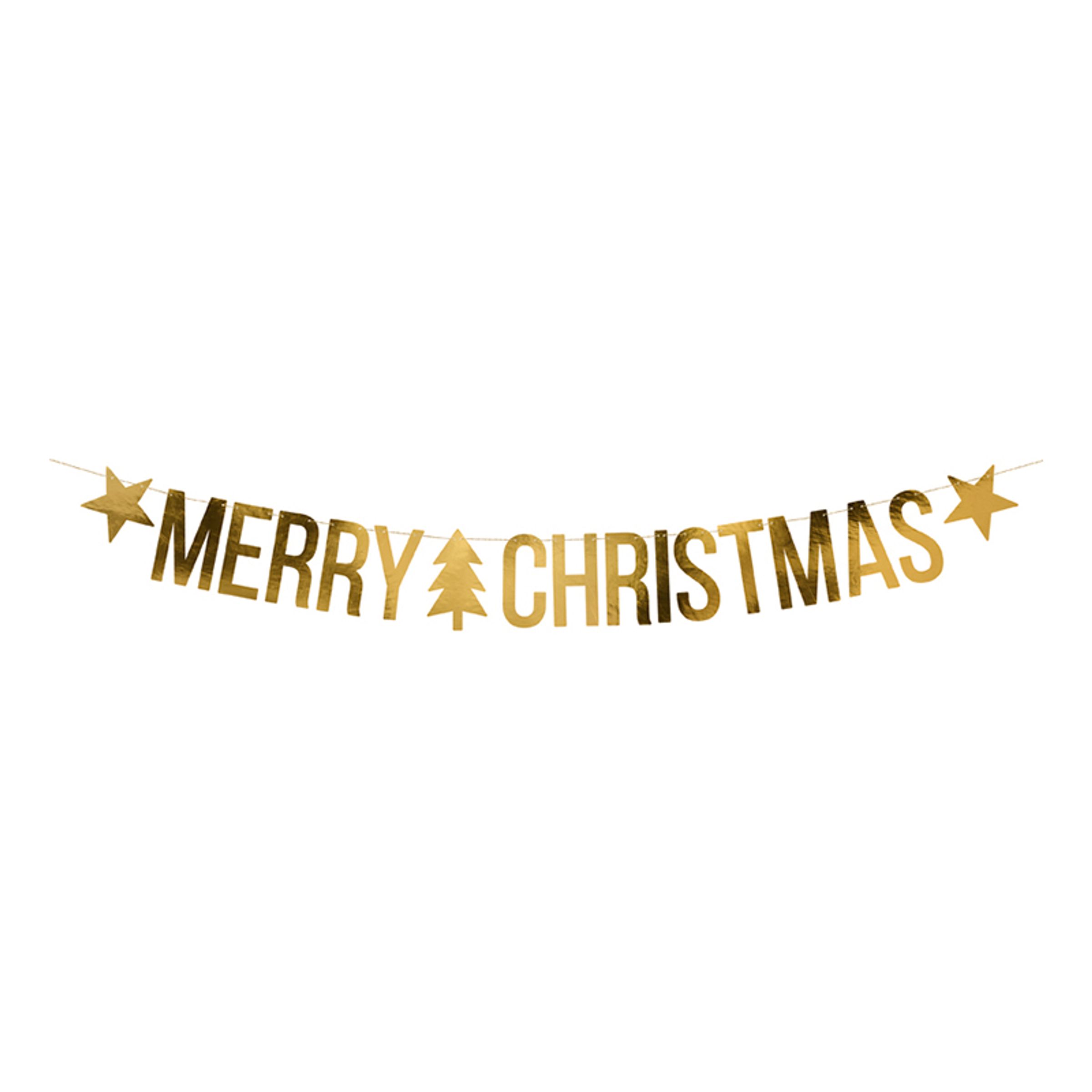 Guirlande Merry Christmas DIY Guld Metallic