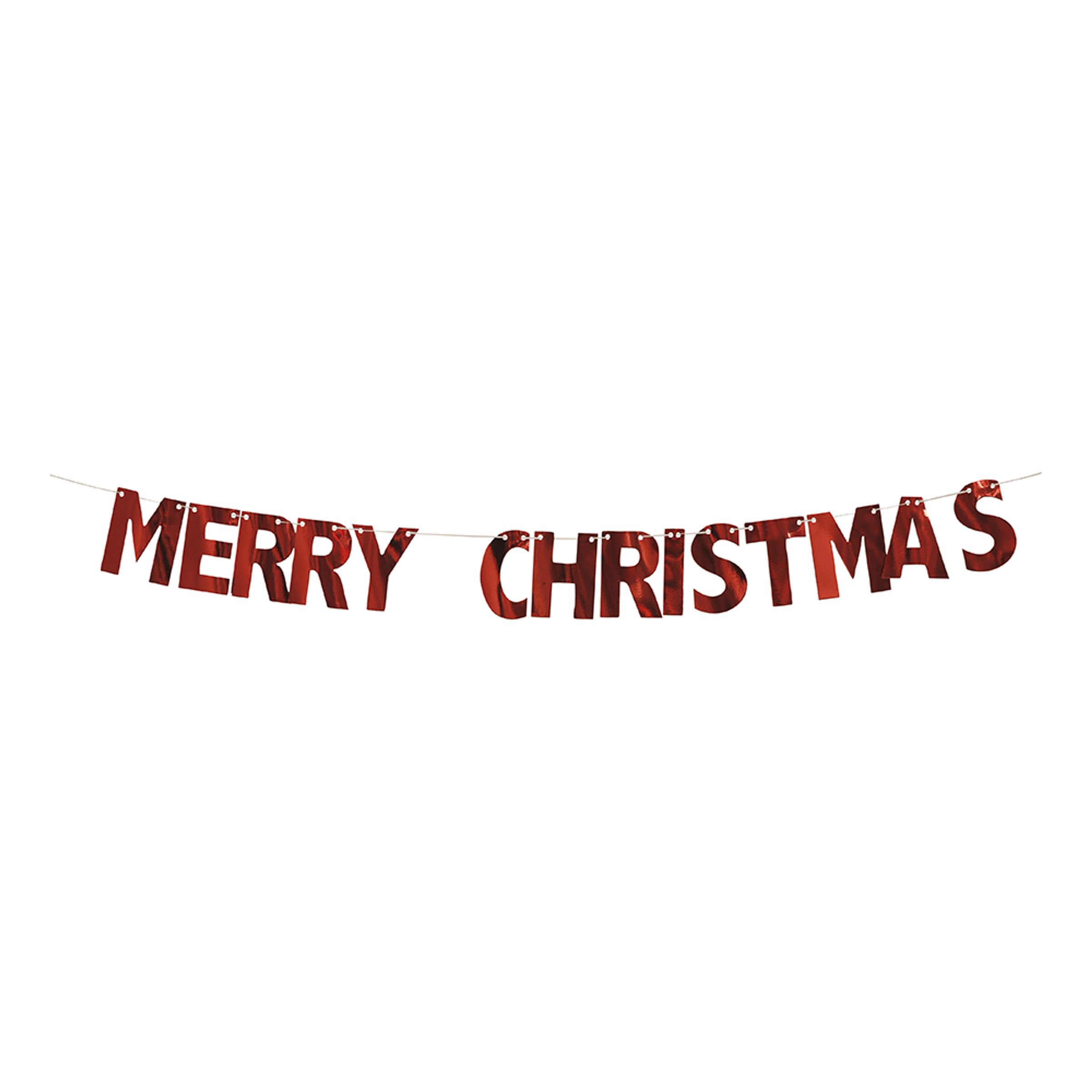 Girlang Merry Christmas Röd | Hem - Festartiklar - Festdekoration - Girlanger | Pryloteket