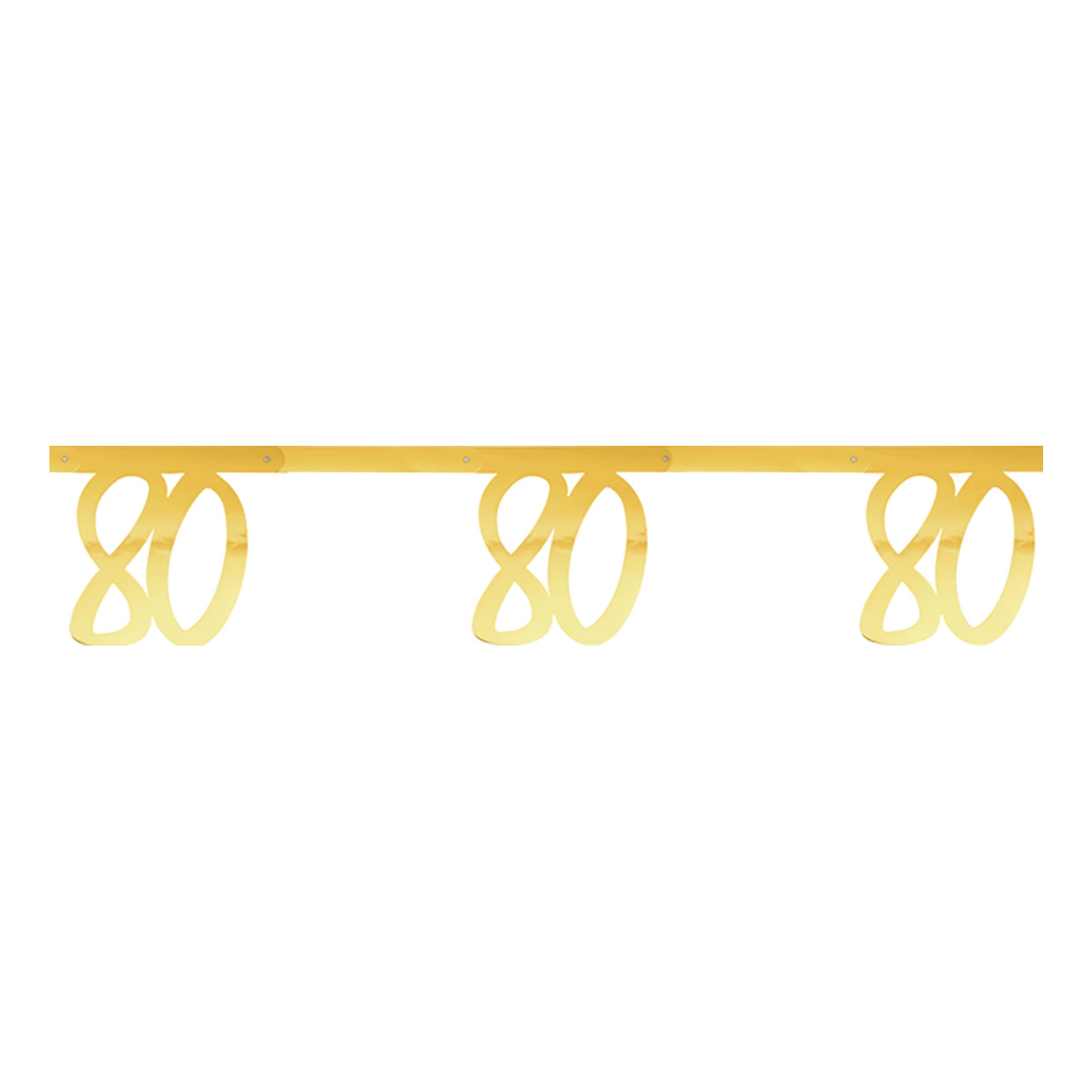 Girlang Siffra Guld Metallic - Siffra 80 | Hem - Festartiklar - Festdekoration - Girlanger | Pryloteket