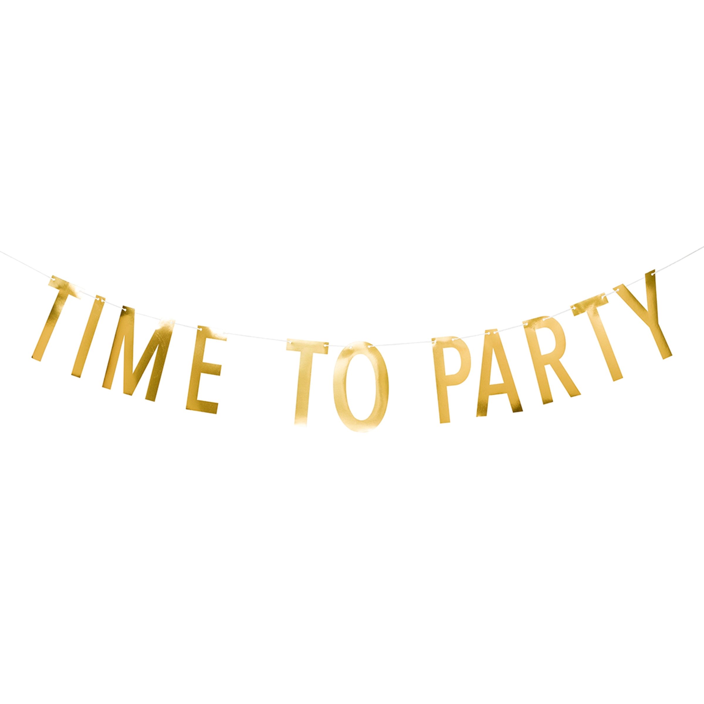 Girlang Time To Party Guldfolie | Hem - Festartiklar - Festdekoration - Girlanger | Pryloteket