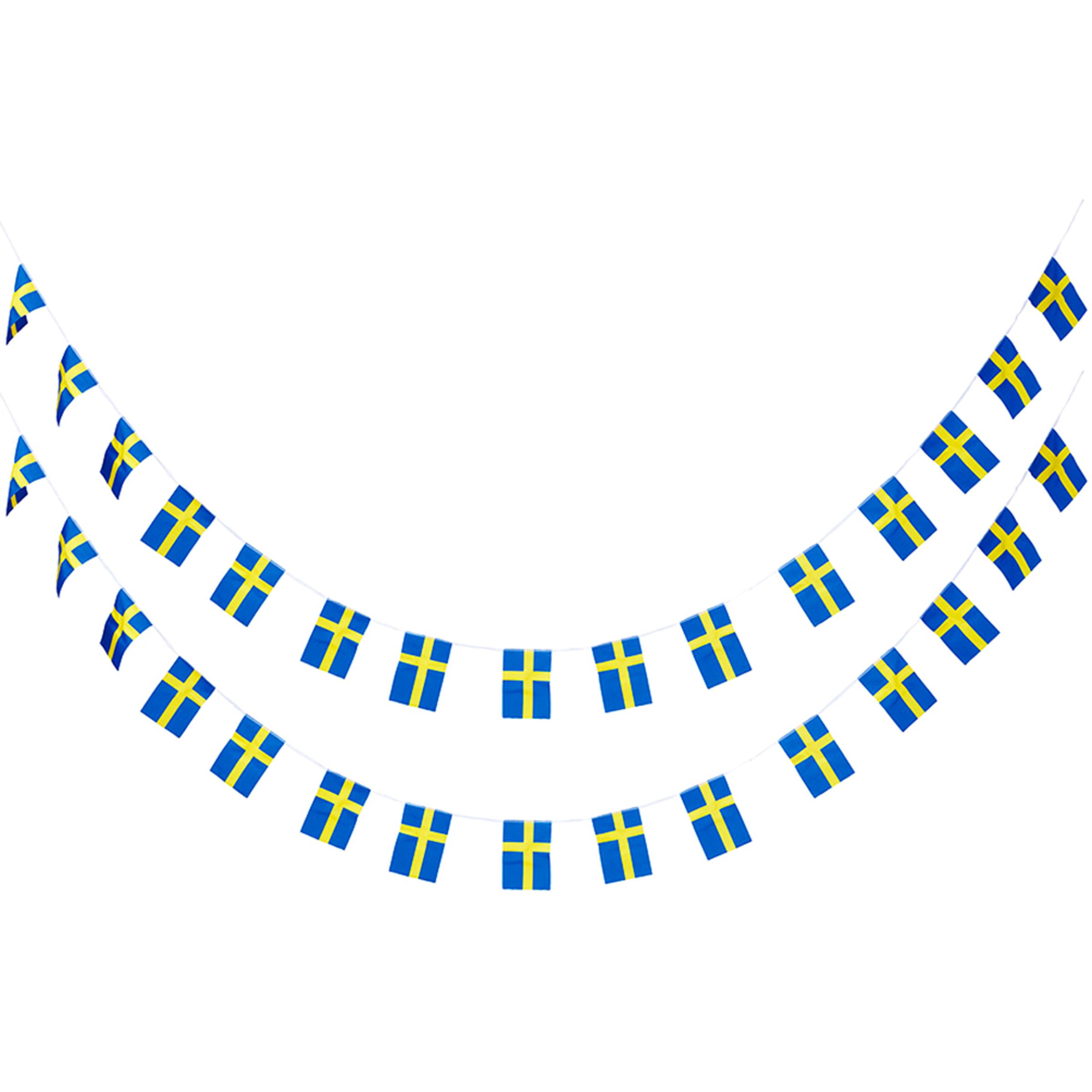 Girlanger Mini Sverigeflaggor - 2-pack | Hem - Festartiklar - Festdekoration - Girlanger | Pryloteket