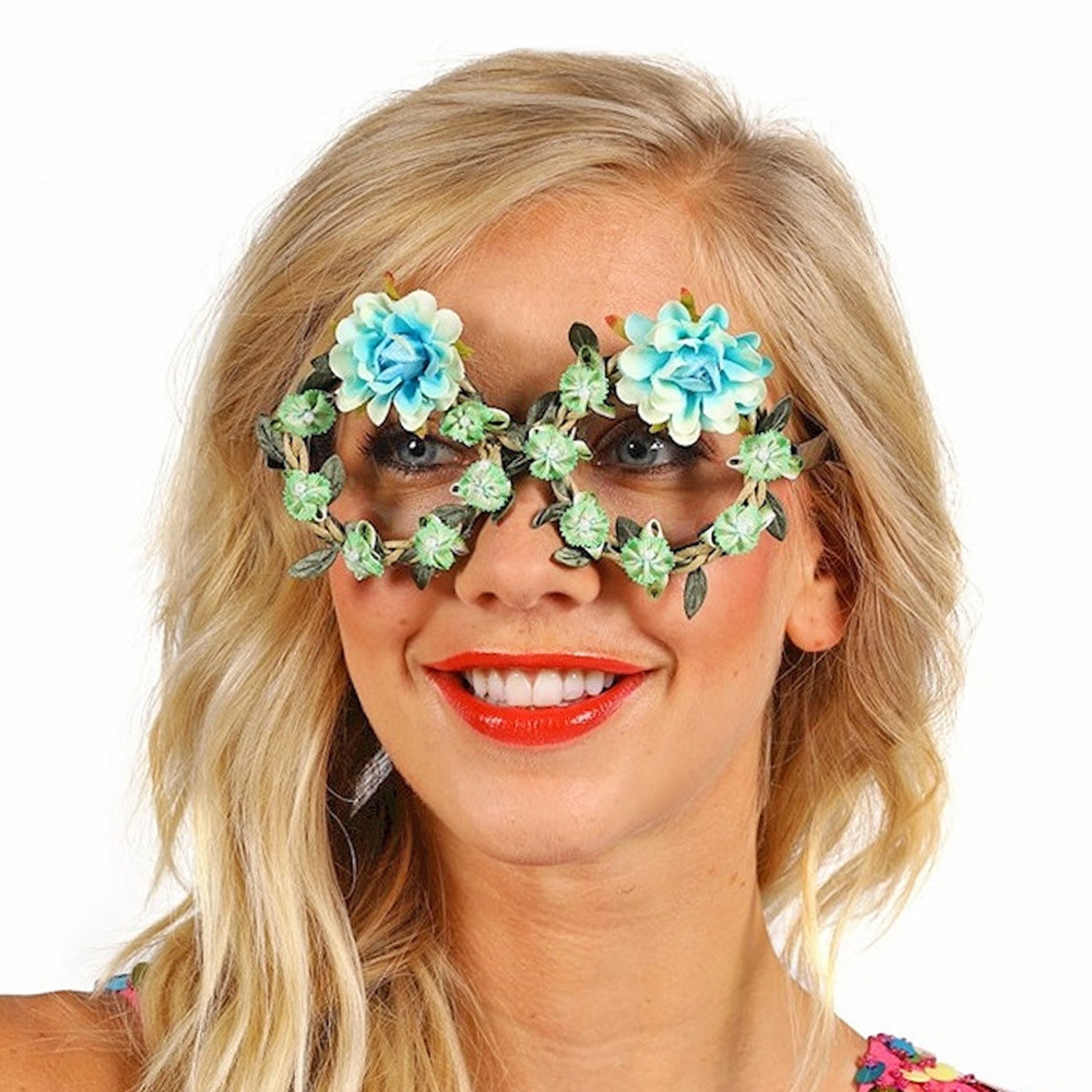 Briller Blomster Turkis - One size