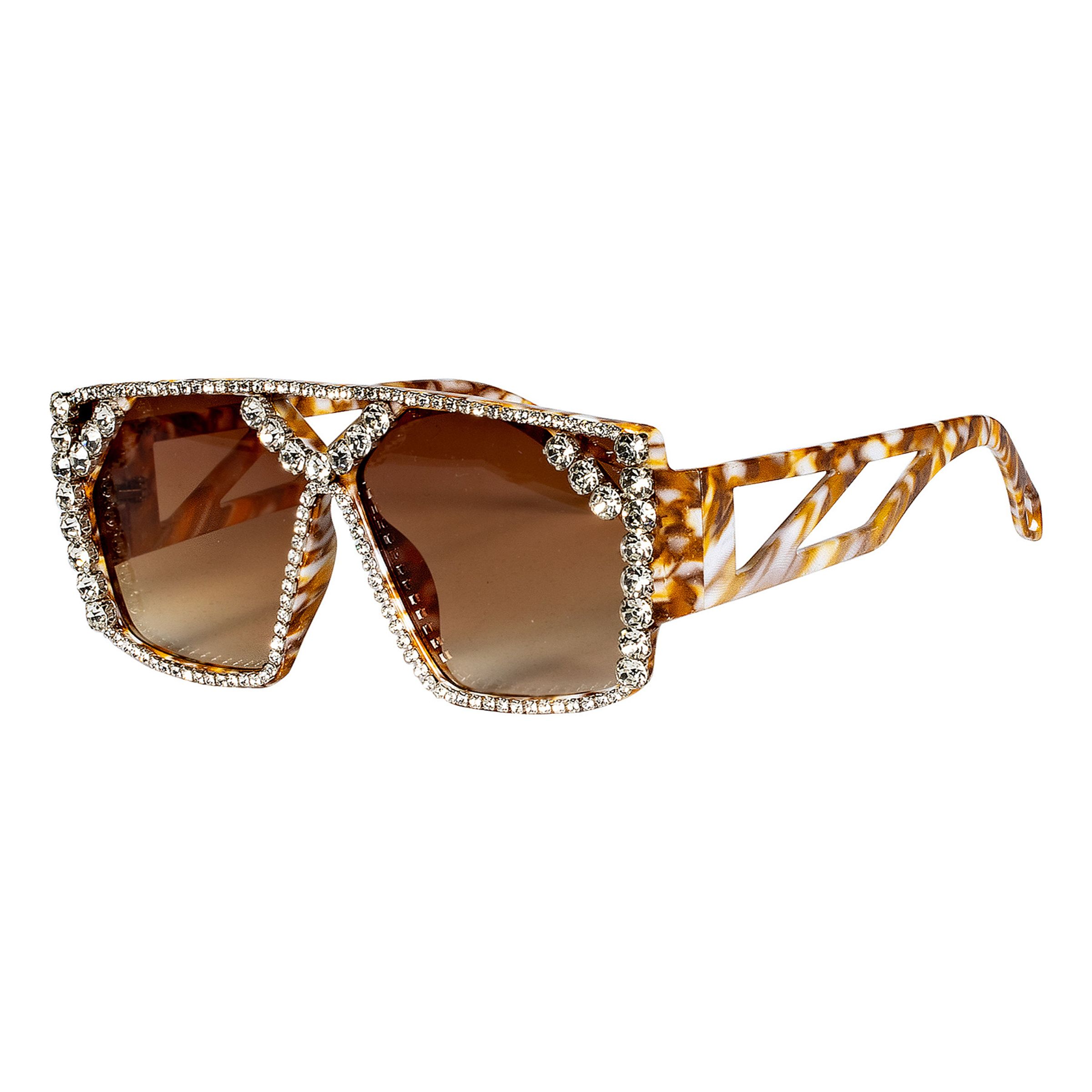 Glasögon Bruna med Strass | Hem - Maskerad - Tillbehör - Maskeradaccessoarer | Pryloteket