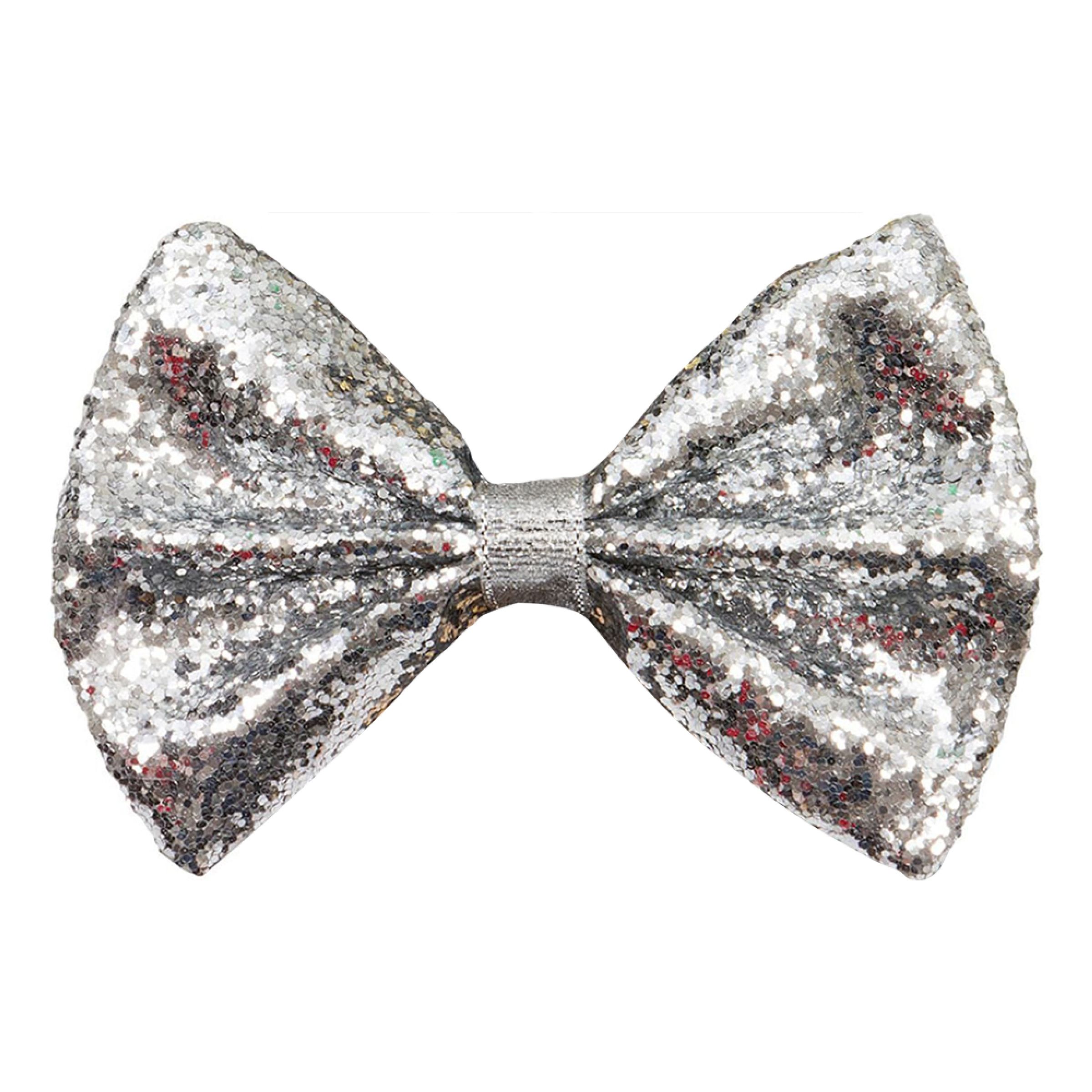 Glitterfluga Silver | Hem - Maskerad - Tillbehör - Slipsar & Flugor | Pryloteket
